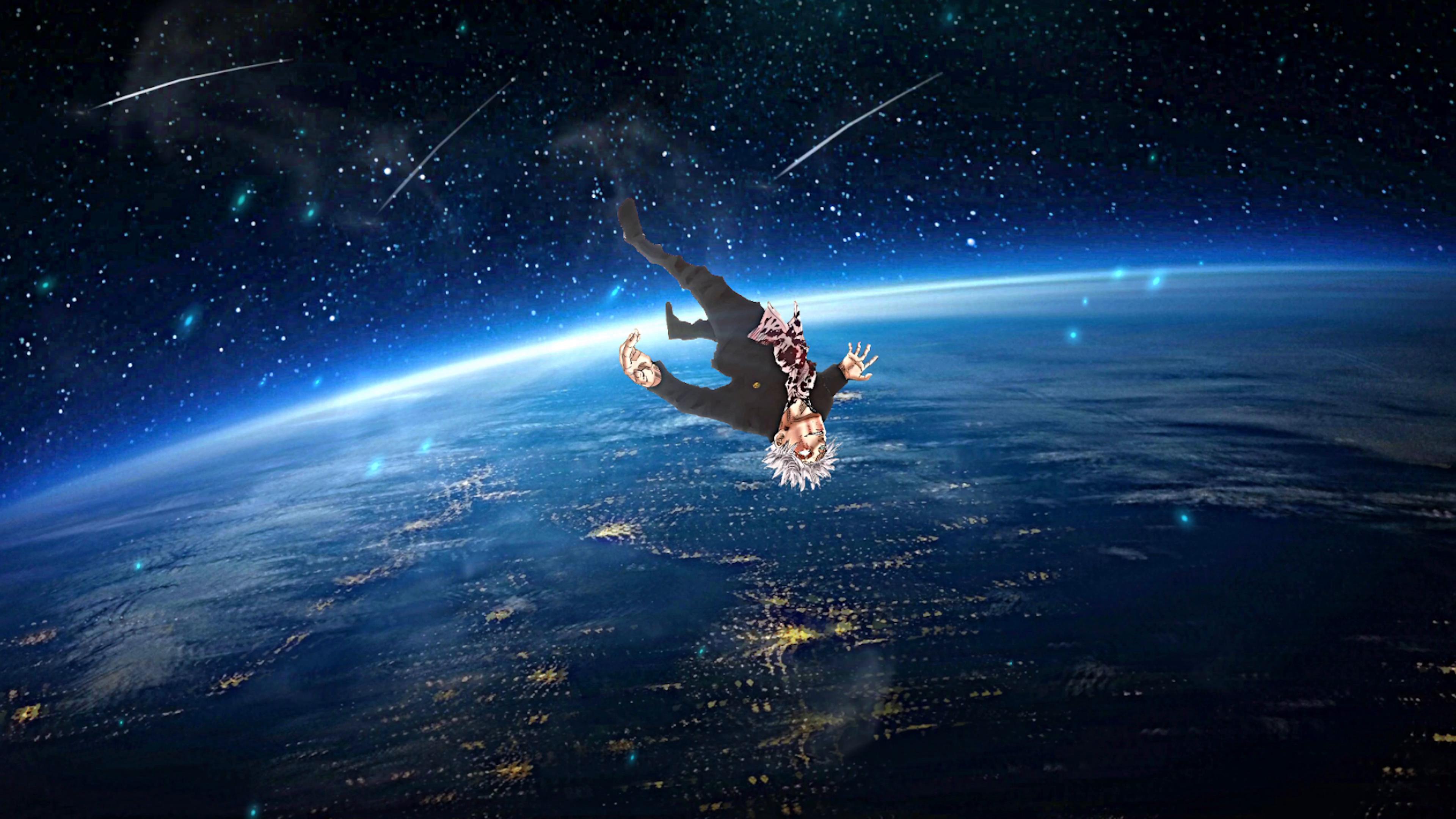 3840x2160 Satoru Gojo in Space Live Wallpaper