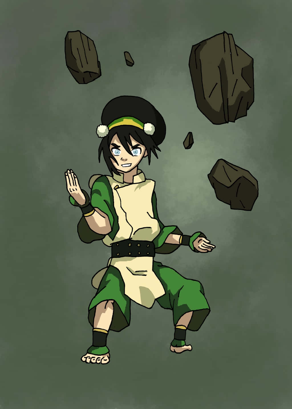 1024x1434 Download Toph Beifong Demonstrating Her Earthbending Mastery Wallpaper