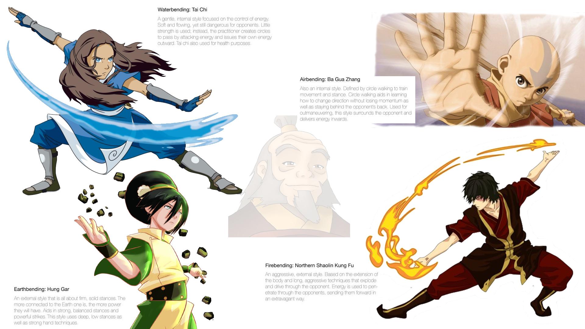 1920x1080 WALLPAPER] ATLA Fighting Styles [1920x1080]
