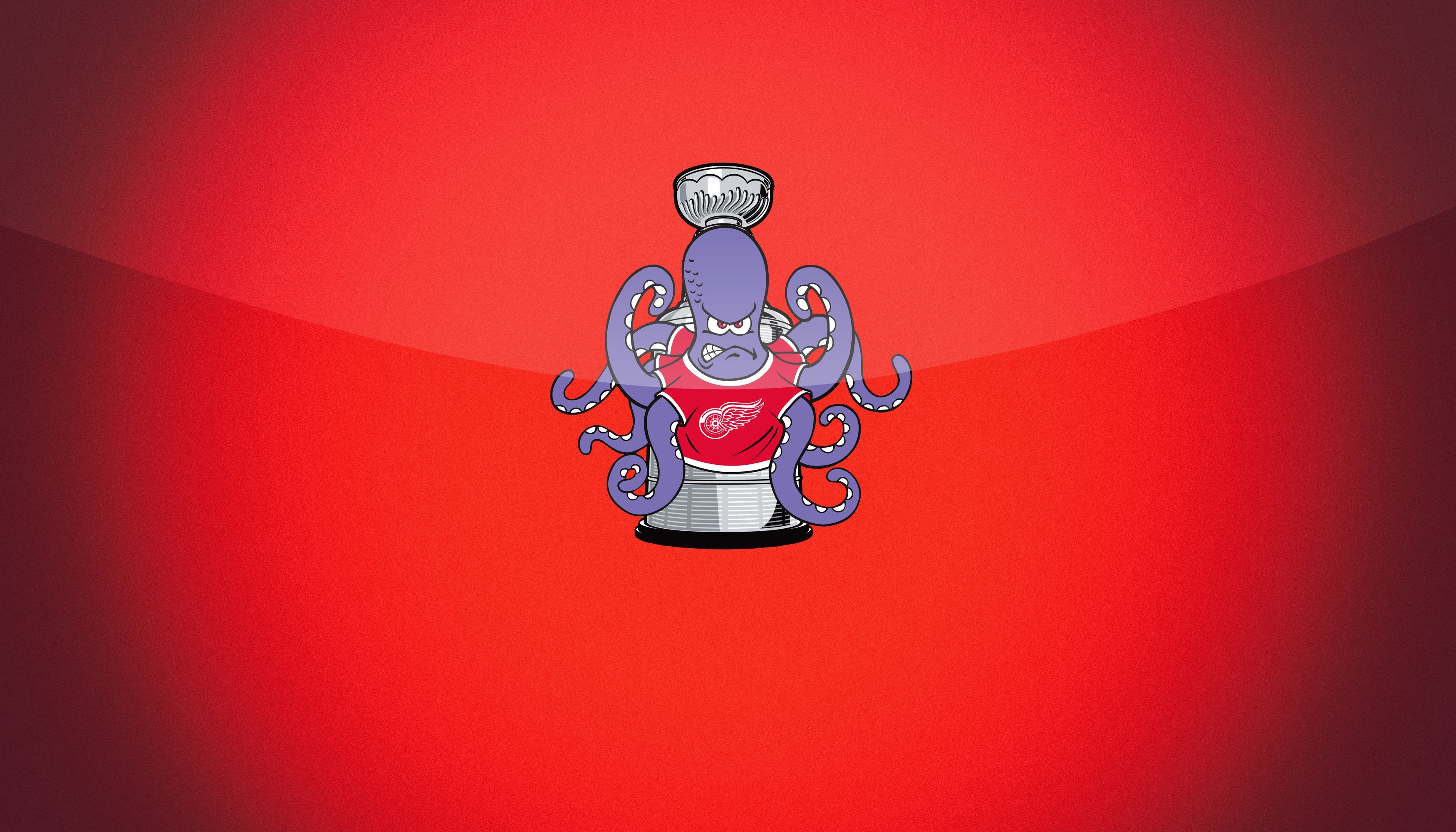 3500x2000 Wallpaper ice, background, sport, the game, octopus, hockey, Detroit, NHL for mobile and desktop, section спорт, resolution 3500x2000