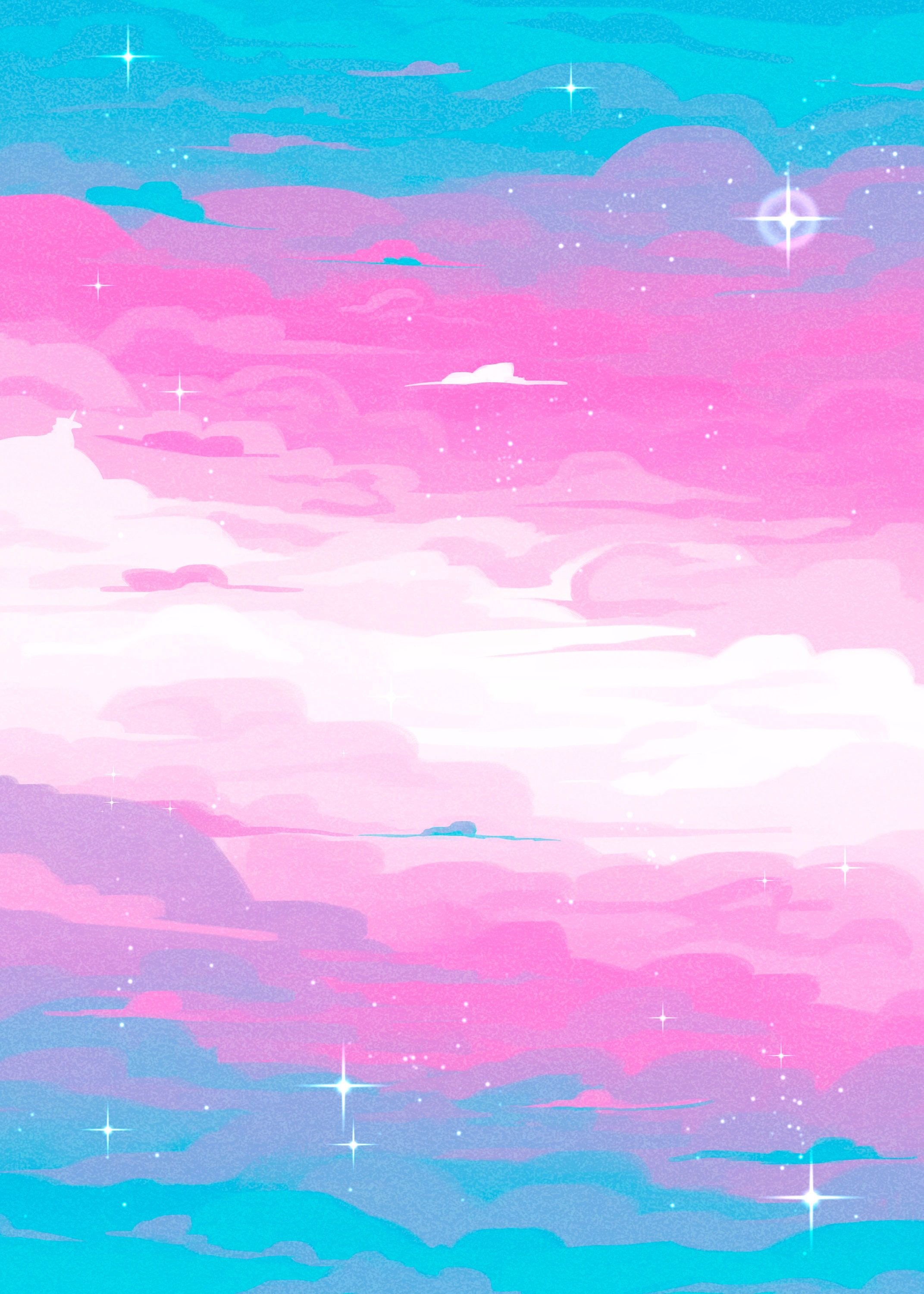 2143x3000 Trans Pride Sky Wallpaper Digital Download