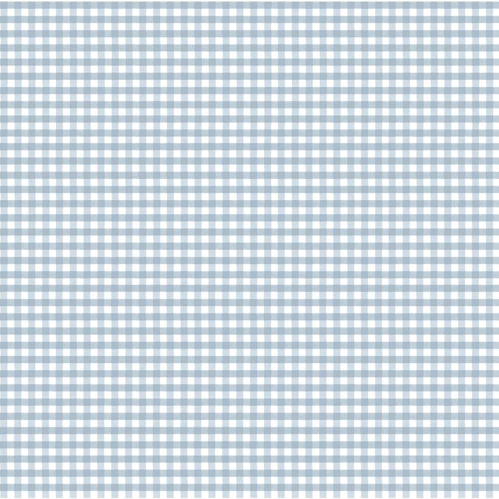 1000x1000 Little Explorers 2 Blue 2 Toned Gingham Matte Finish Non Pasted Non Woven Wallpaper Roll 14846 Home Depot