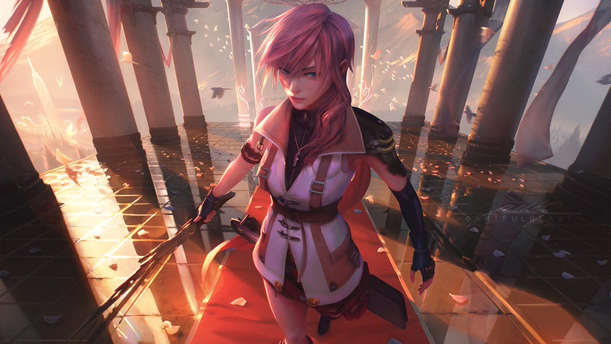 1200x675 Another big piece starring Lightning Farron from the FFXIII series! At this point I'm dead certain that background are way, waay harder to do over characters