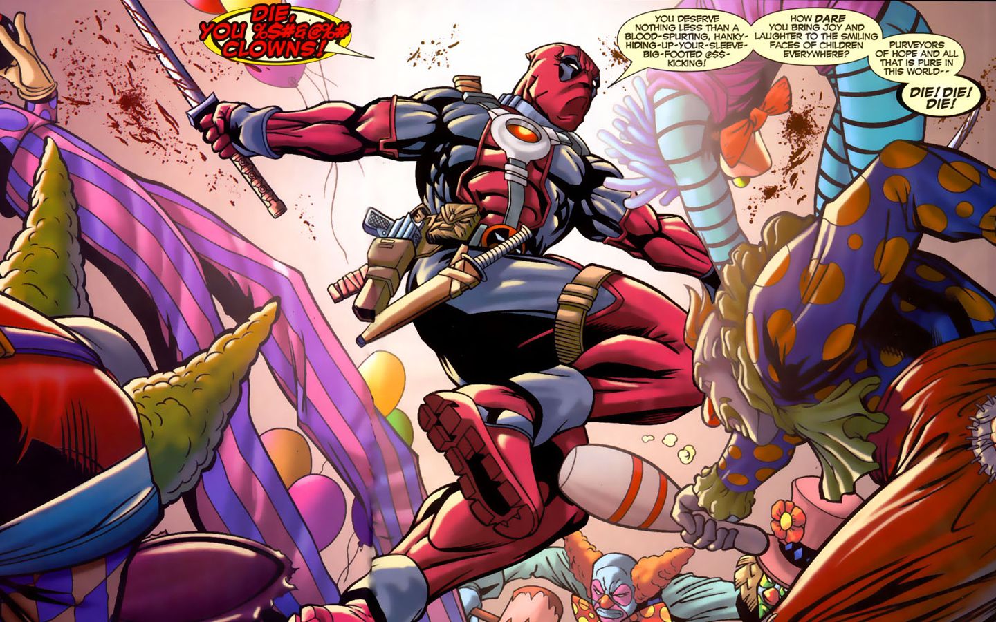 1440x900 comics, Clowns, Deadpool, Wade, Wilson, Marvel, Comics Wallpaper HD / Desktop and Mobile Background