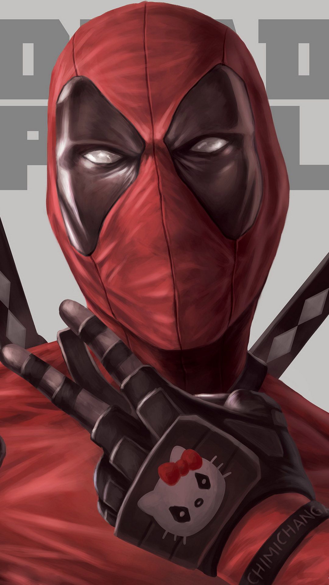 1080x1920 Wallpaper Deadpool Peace Sign, Wade Wilson, Spider Man, Thanos, Deathstroke, Background Free Image
