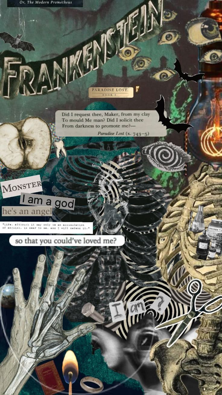 736x1308 books #wallpaper #art #vibes #frankenstein #maryshelley #aesthetic #horror #scifi #creatures