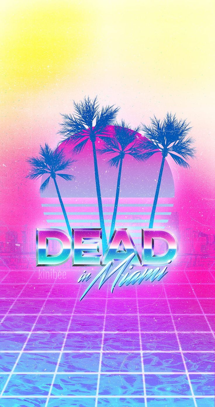 736x1395 Dead in Miami, 80s, aesthetic, art, bright, colorful, hi res, retro, vaporwave, HD phone wallpaper