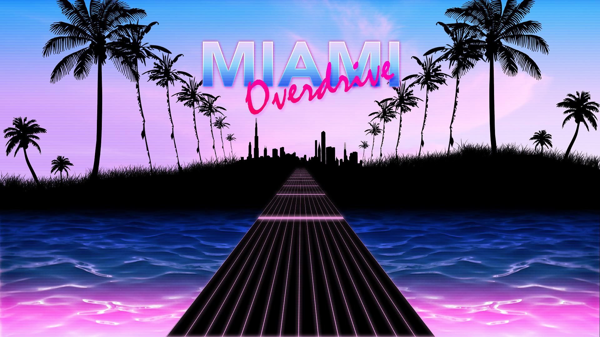 1920x1080 Wallpaper road, music, guitar, strings, Miami, 80s, Neon, 80's for mobile and desktop, section рендеринг, resolution 1920x1080