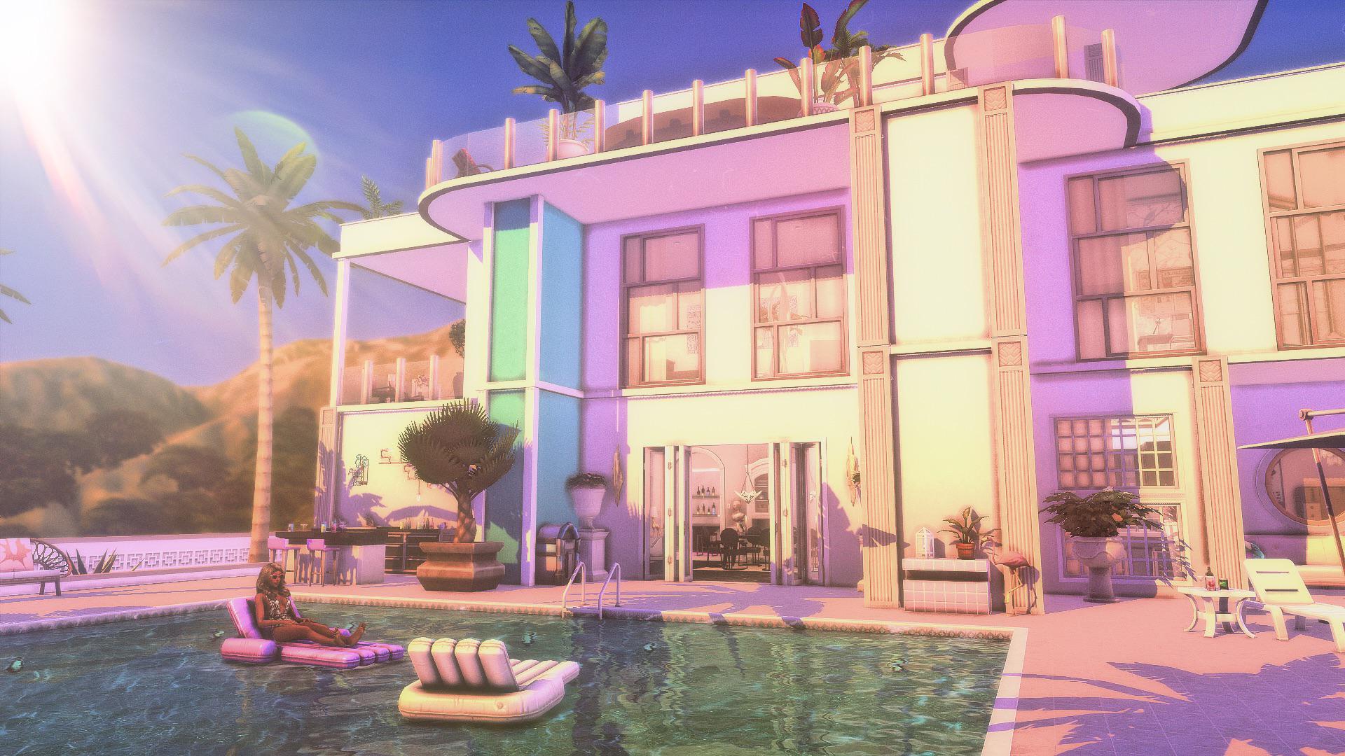 1920x1080 80s Miami Vibe House. NO CC. EA ID ParadiseBeach90