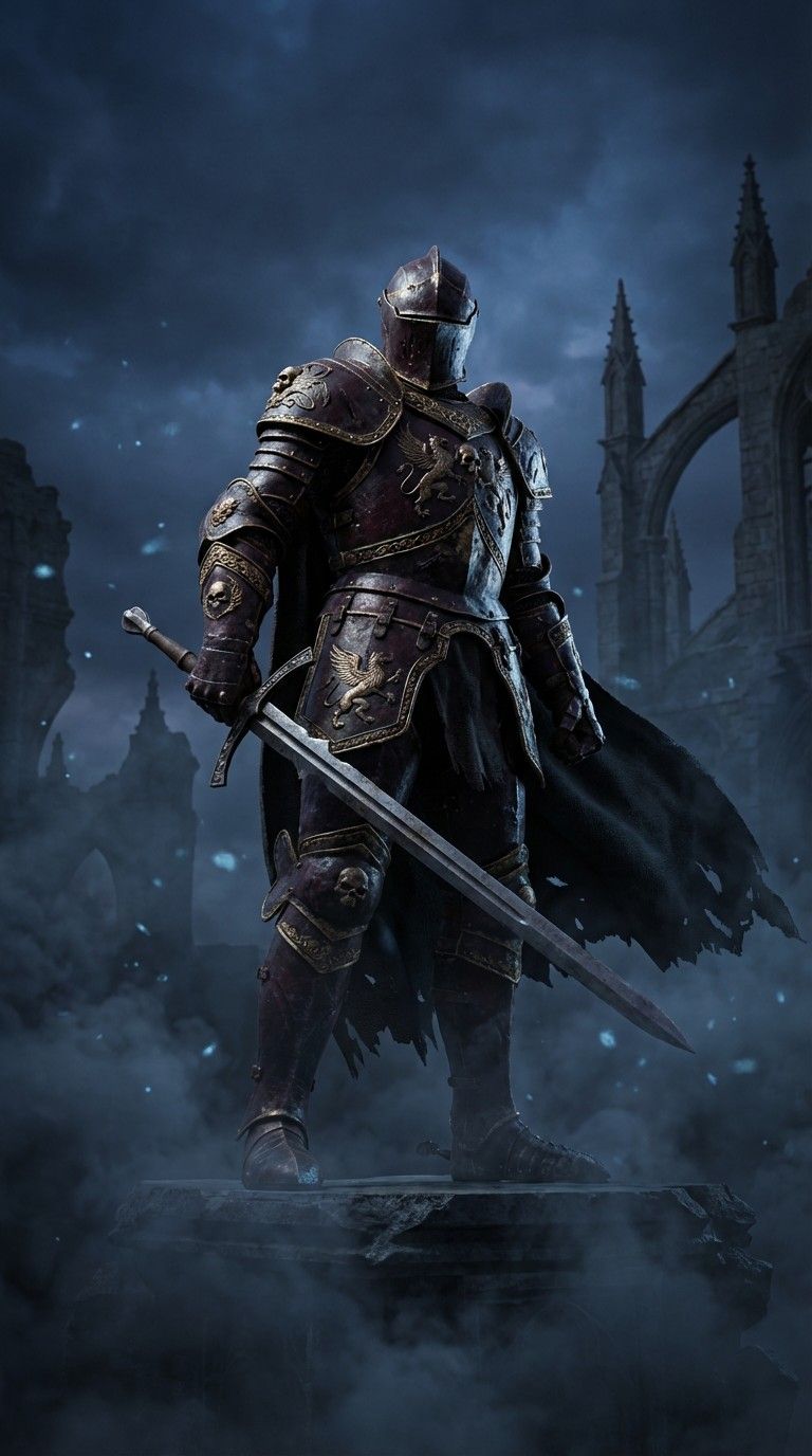 768x1376 Free Dark Armored Knight Image, Knight, Armor