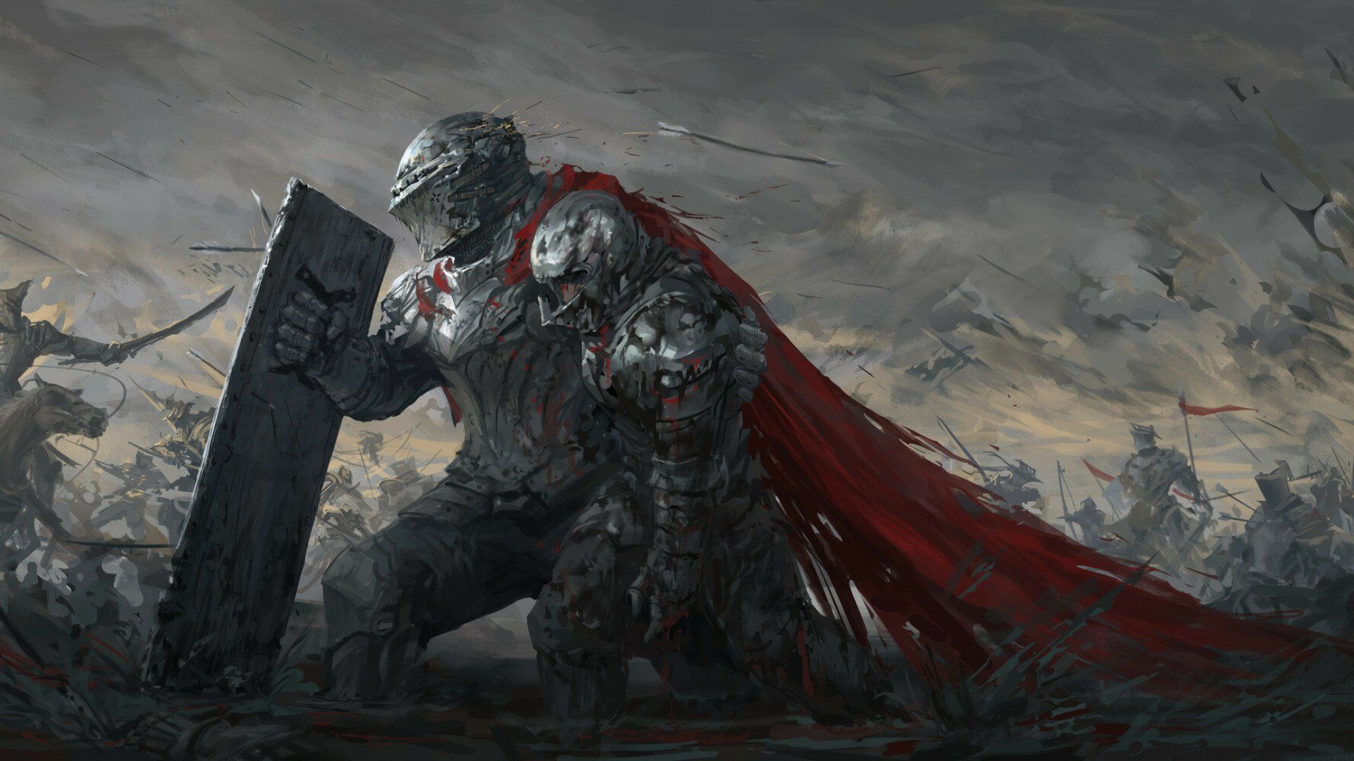 1920x1080 Epic Fantasy Knight HD Wallpaper: The Last Stand Of The Red Caped Warriorx1080