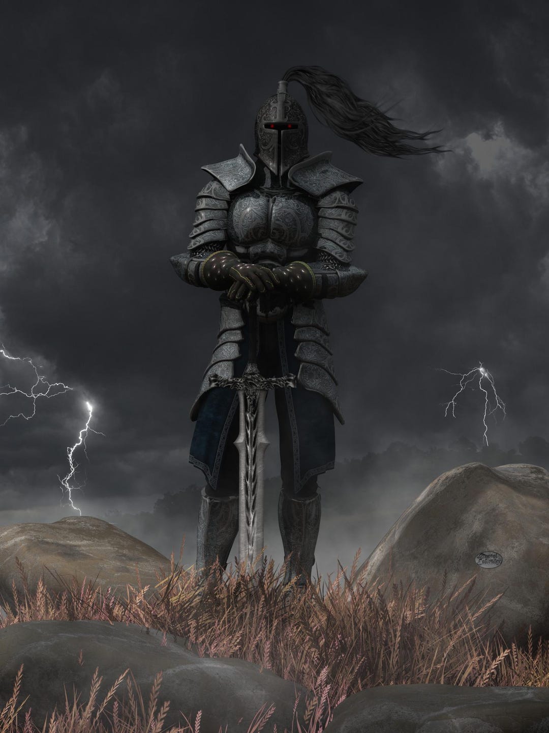 1080x1440 Death Knight Fantasy Warrior Art Print New Zealand