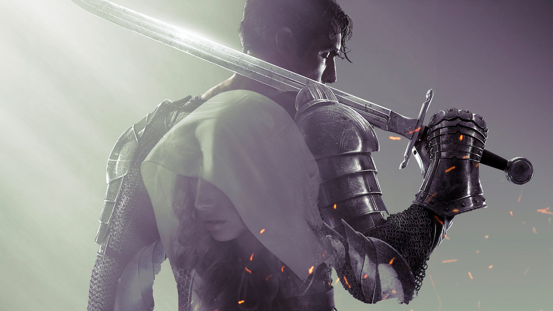 1920x1080 Wallpaper girl, sword, armor, warrior, hood, armor, knight, Namco Bandai Games for mobile and desktop, section игры, resolution 1920x1080