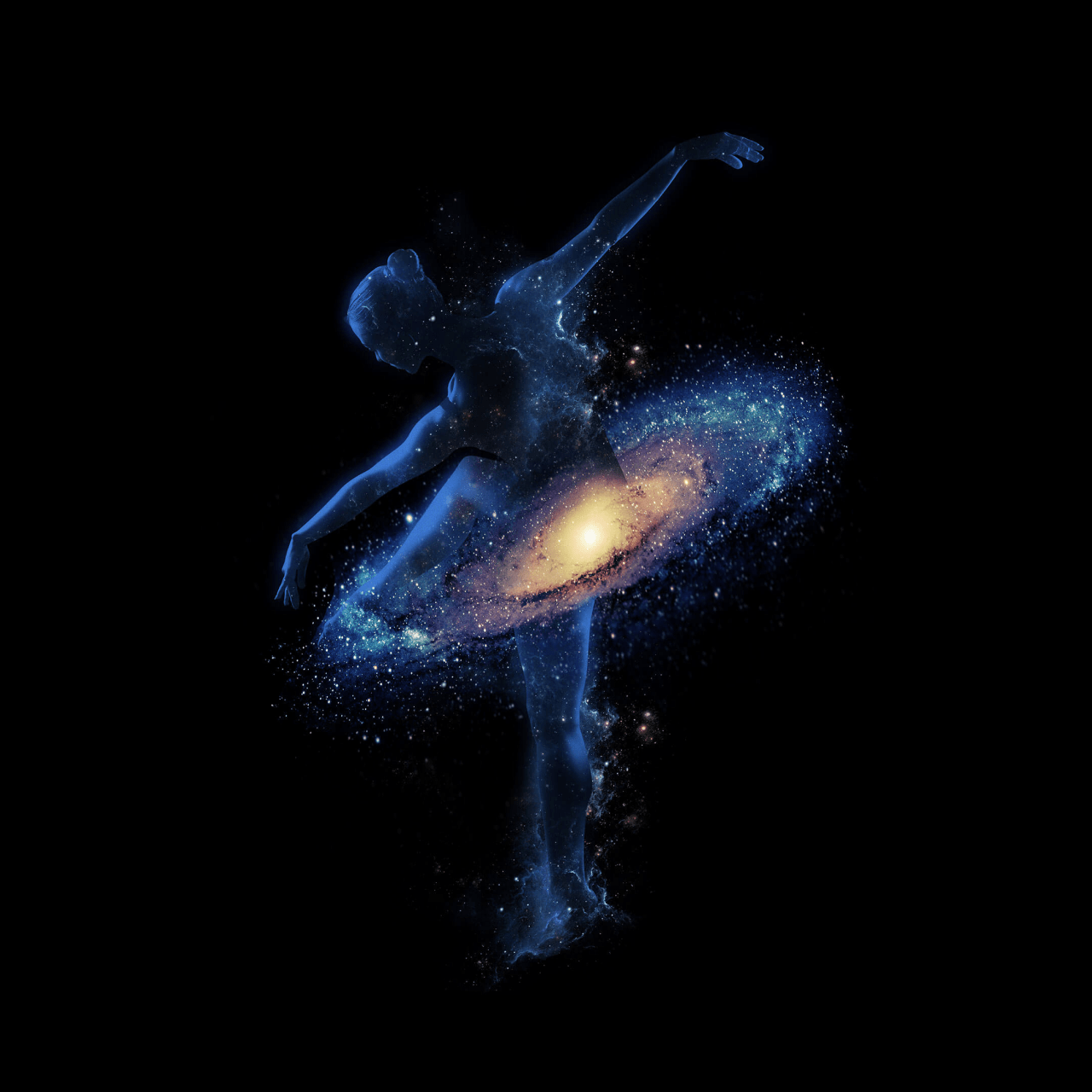 1280x1280 Galaxy Wallpaper 4K, Dance, Girl, Dream, Astronomical