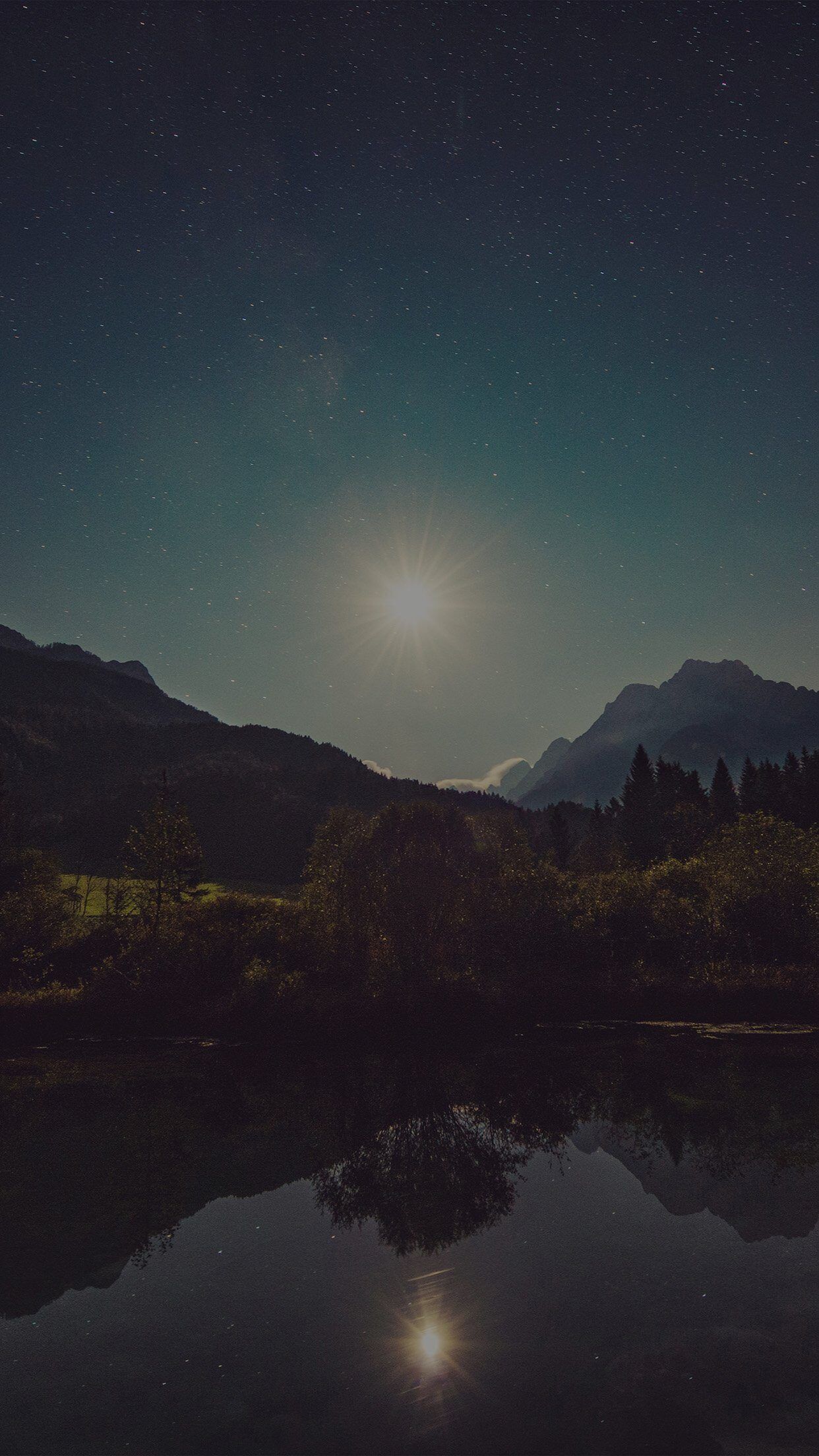 1242x2208 sunshine day dream nature mountain lake dark