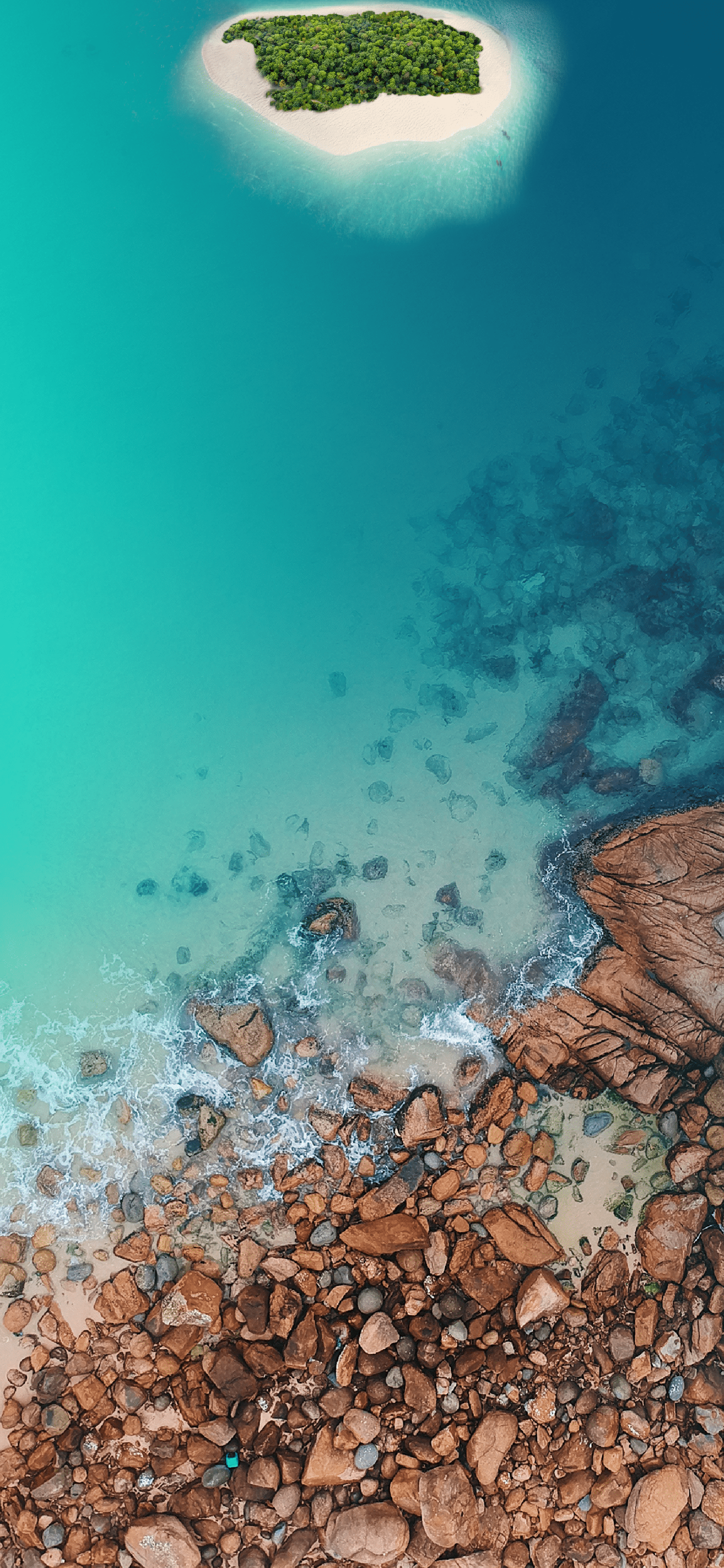 1420x3073 An island inside an island world first wallpaper made for iPhone 14 Pro's Dynamic Island