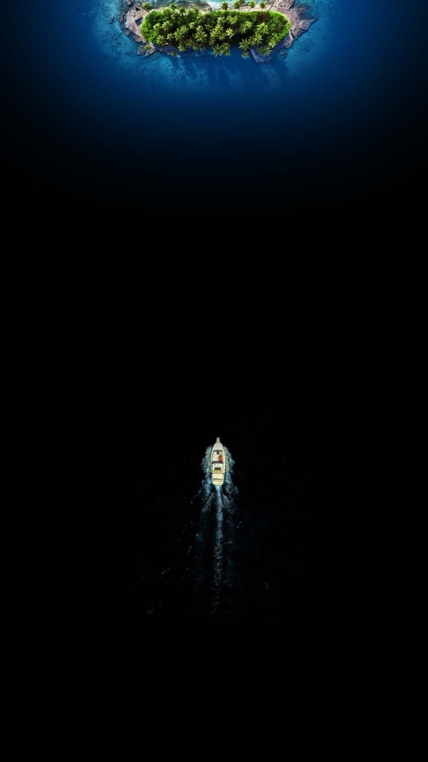 844x1500 Dynamic Island Wallpaper For IPhone Boat And Island