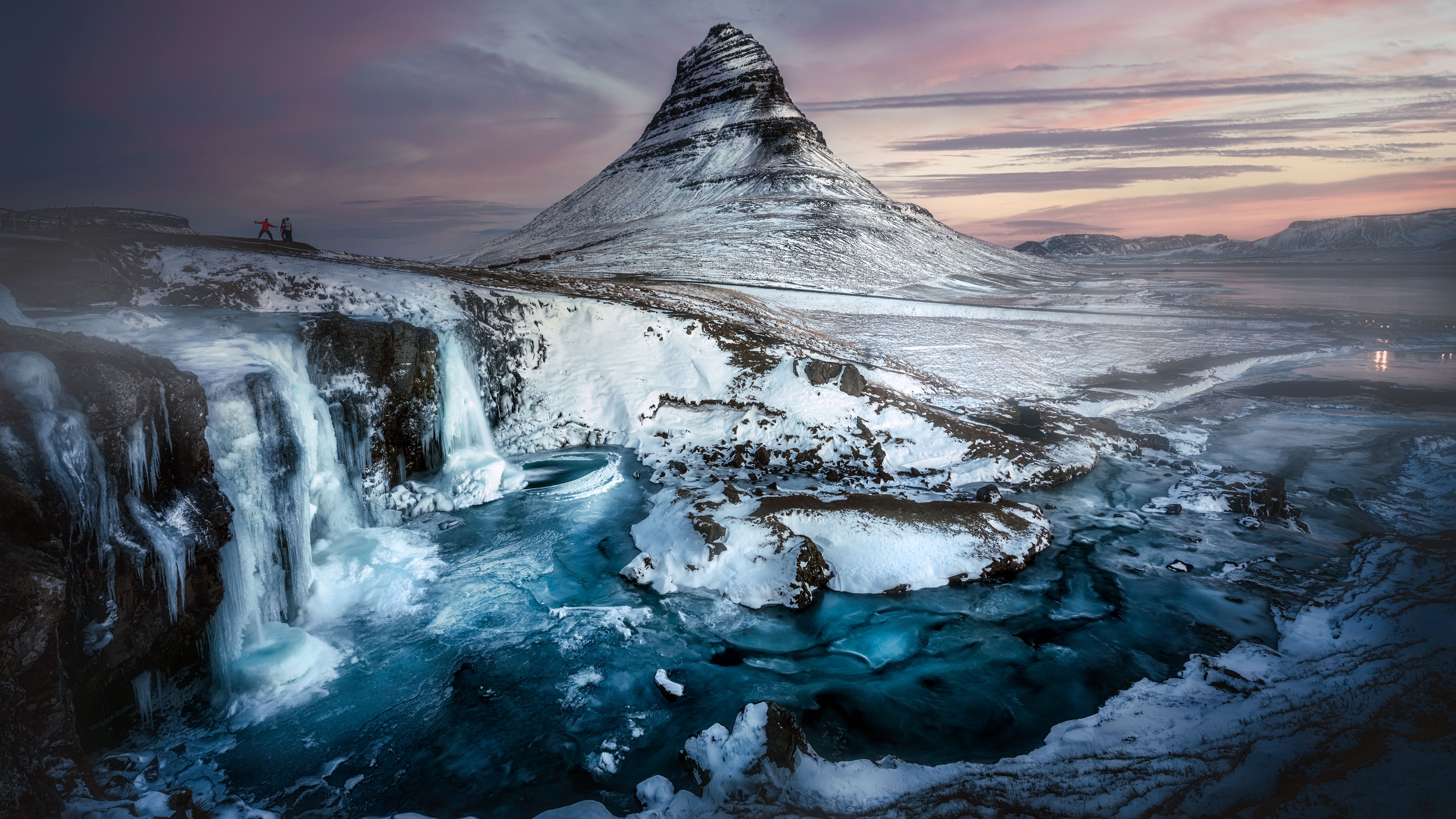7680x4320 Kirkjufell mountain Wallpaper 4K, Iceland, Waterfall