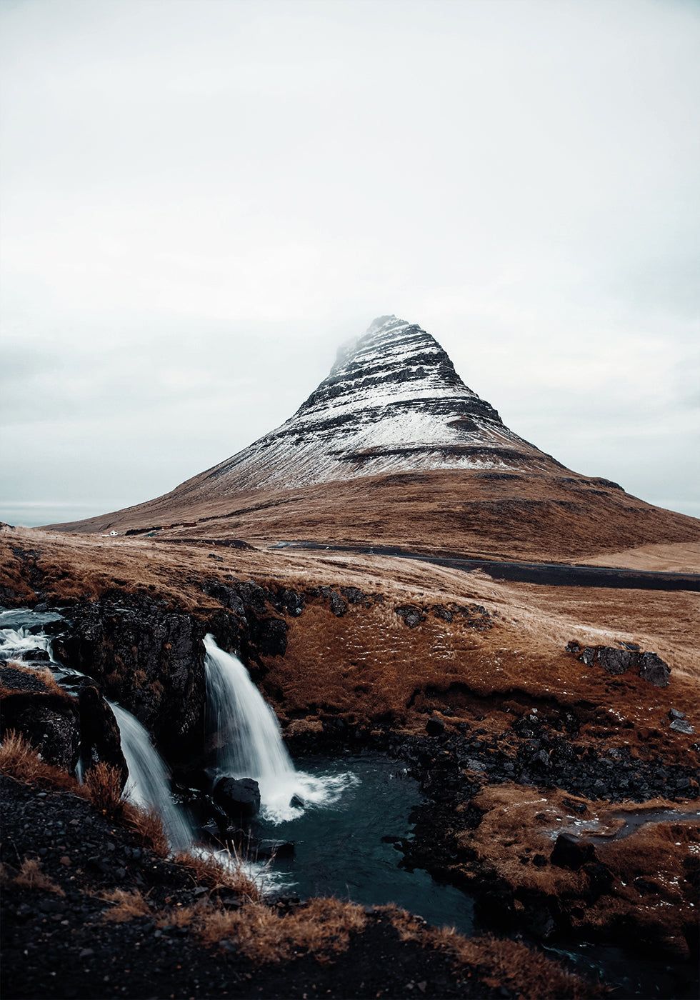 980x1400 Kirkjufell Mountain and Waterfalls Poster
