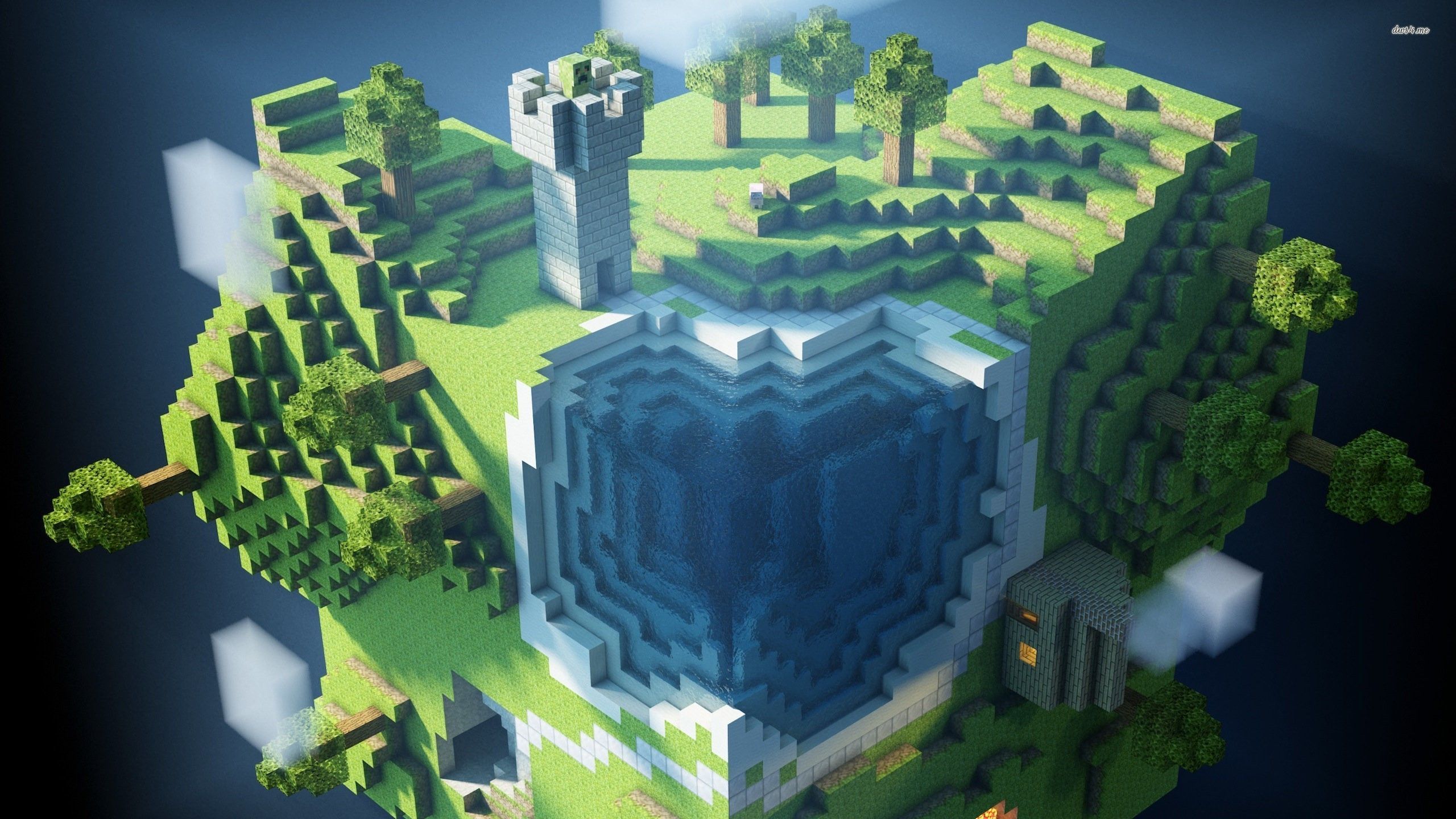 2560x1440 Minecraft Farm Wallpaper
