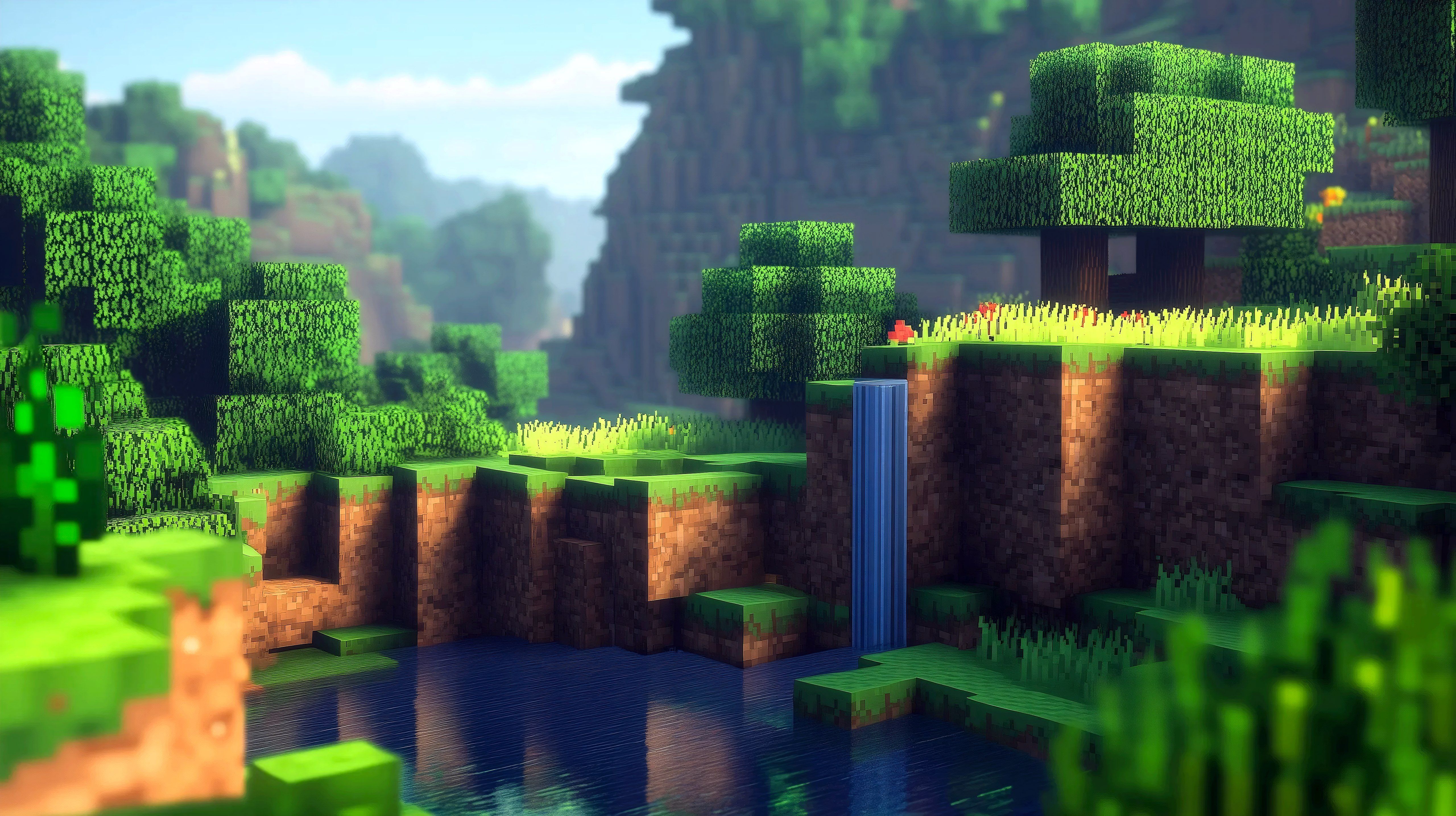 5120x2870 Classic Minecraft Map Nature Wallpaper 4K for Desktop