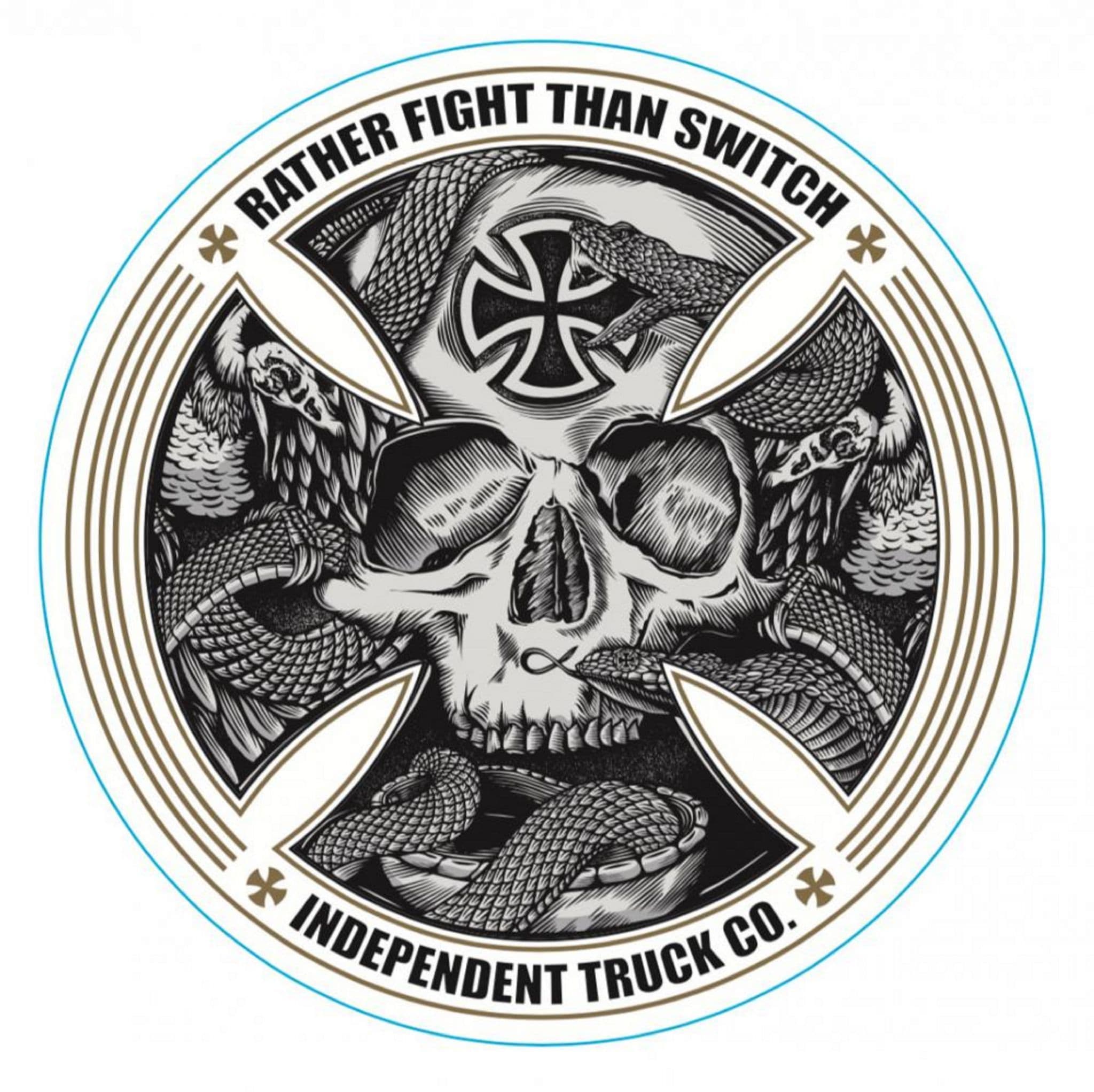 2048x2043 INDEPENDENT FTS Skull Skateboard Sticker 10cm Indy Trucks