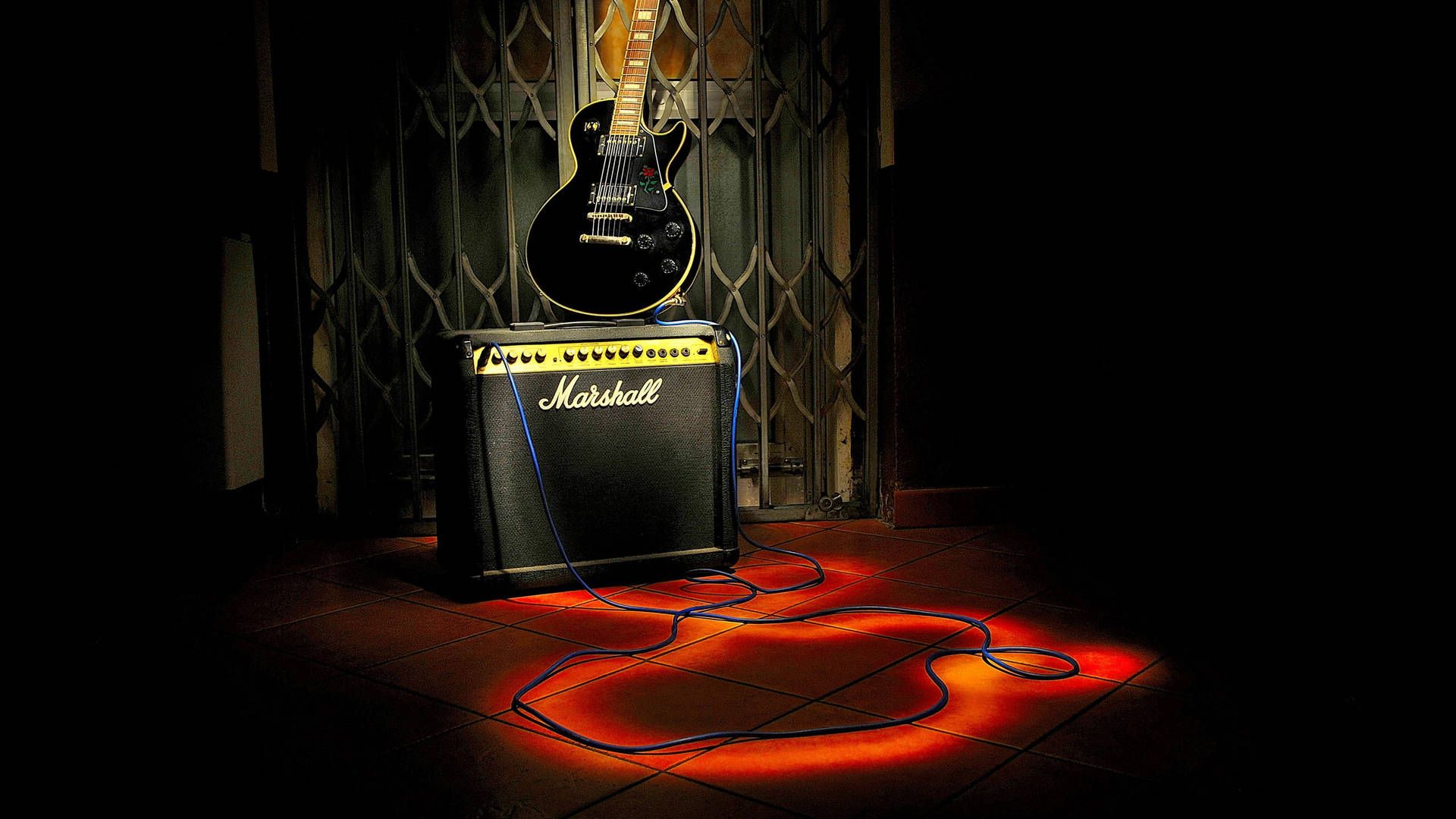 1920x1080 Download Marshall Amplifier And Guitar Digital Wallpaper