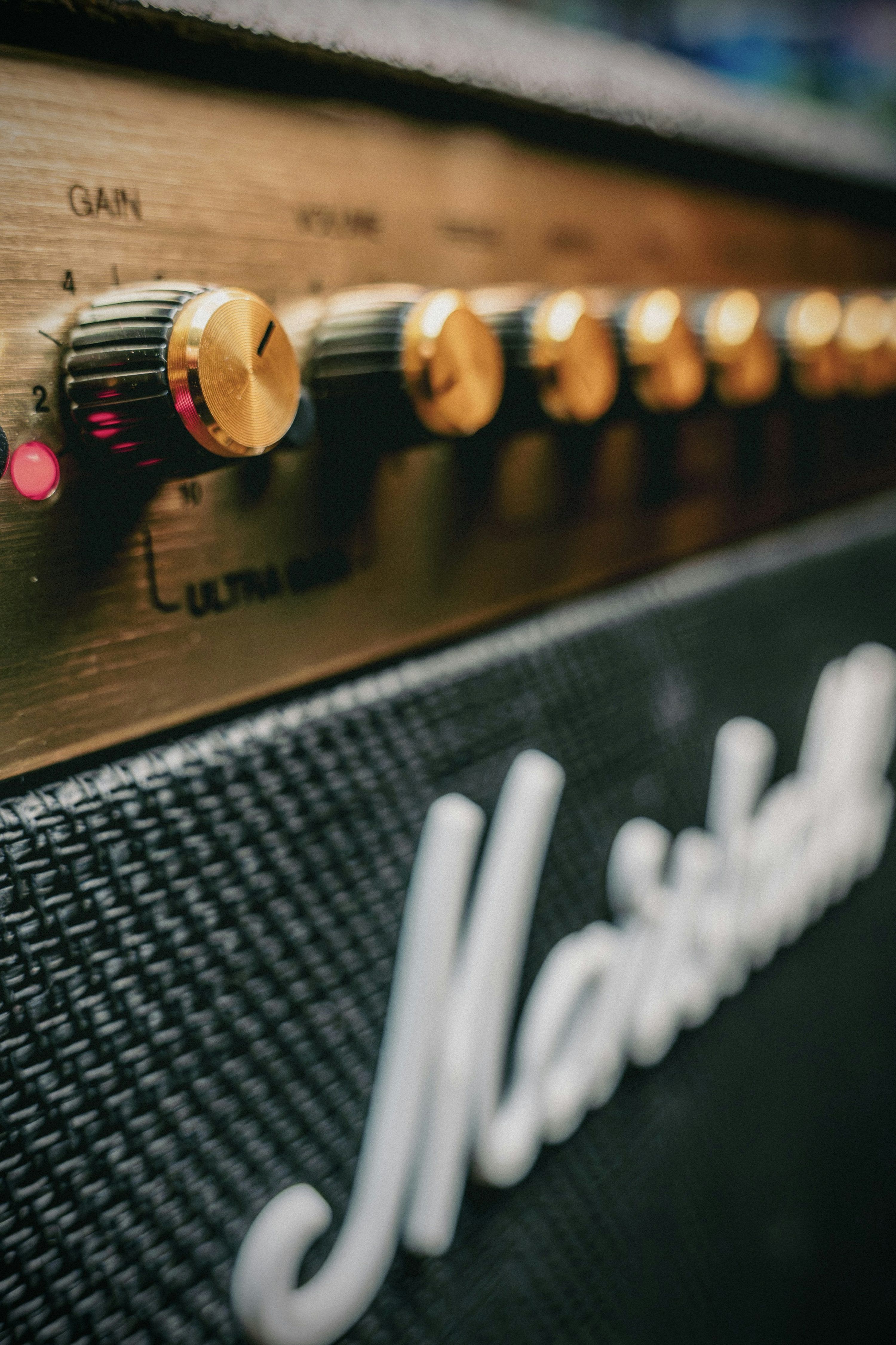3000x4501 A close up of the front of a marshall amp photo