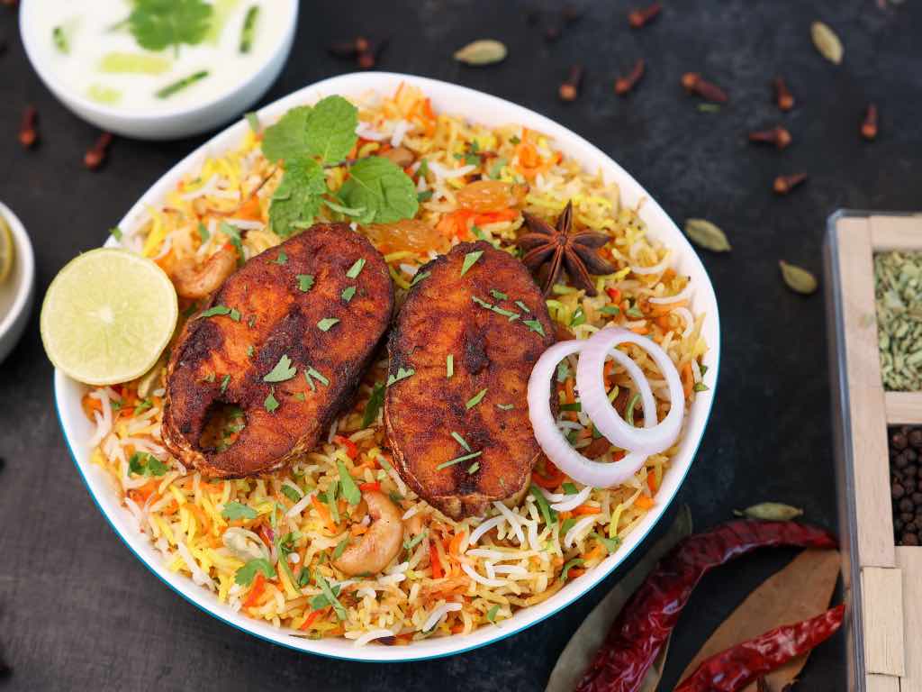 1024x768 Dive into Delight: Exploring the Art of Fish Biryani