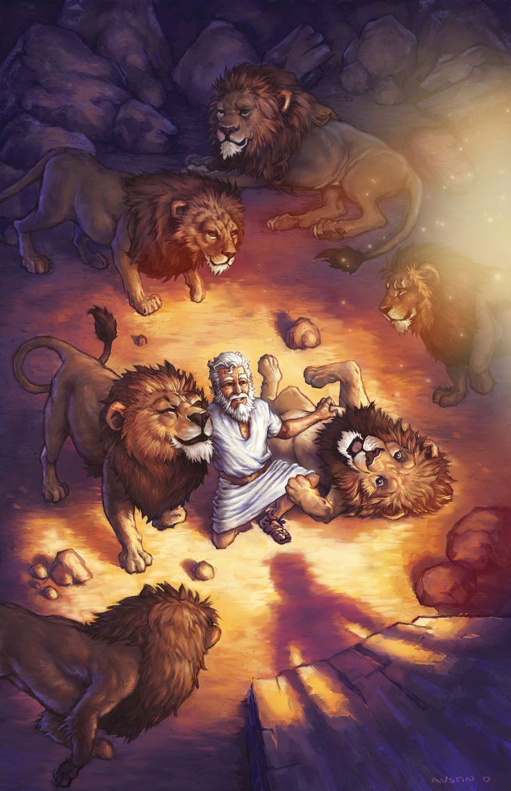735x1137 Daniel in the Lion's Den, Austin DeGroot