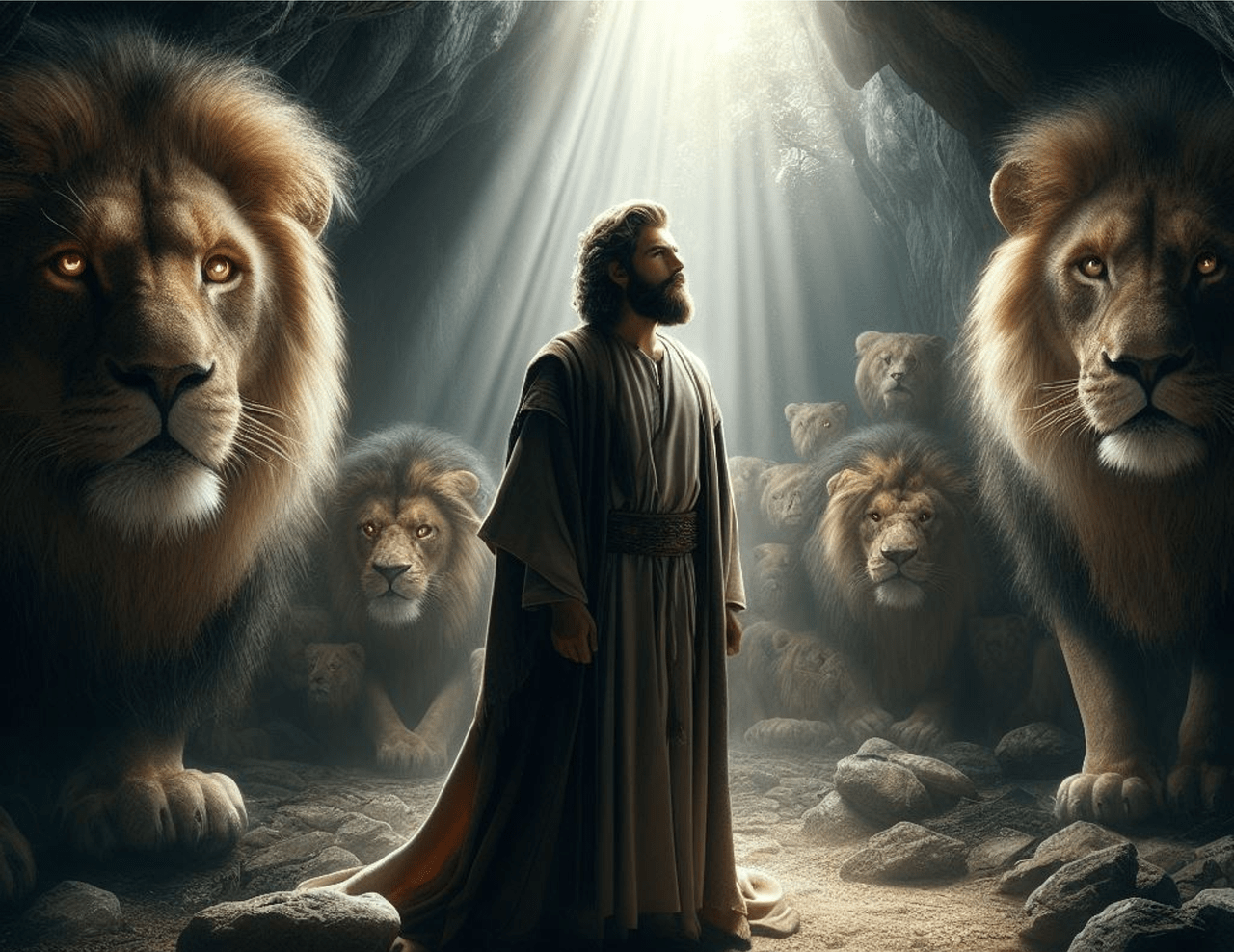 1280x988 Download Daniel Lions Daniel In The Lion'S Den. Royalty Free Stock Illustration Image