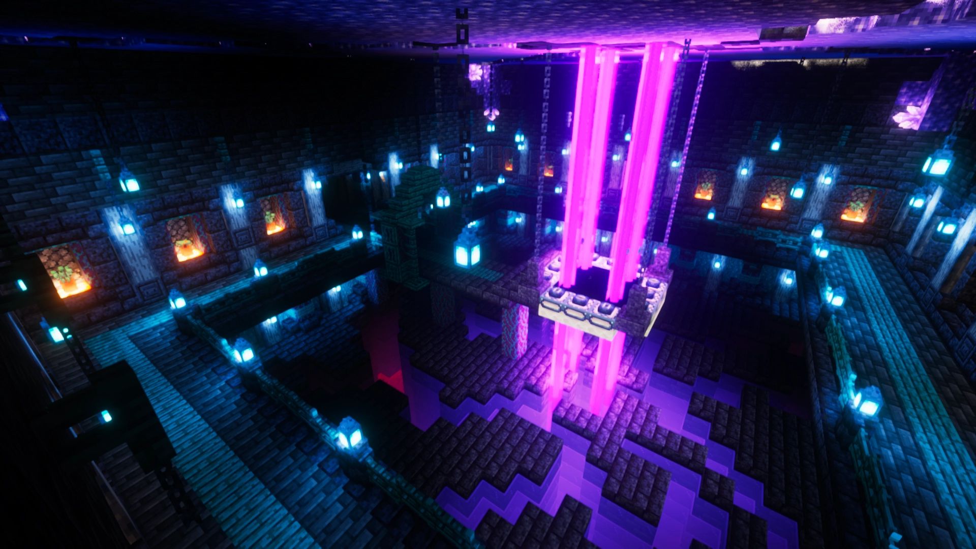 1920x1080 Minecraft Schematic End Portal Room by RedVoltík