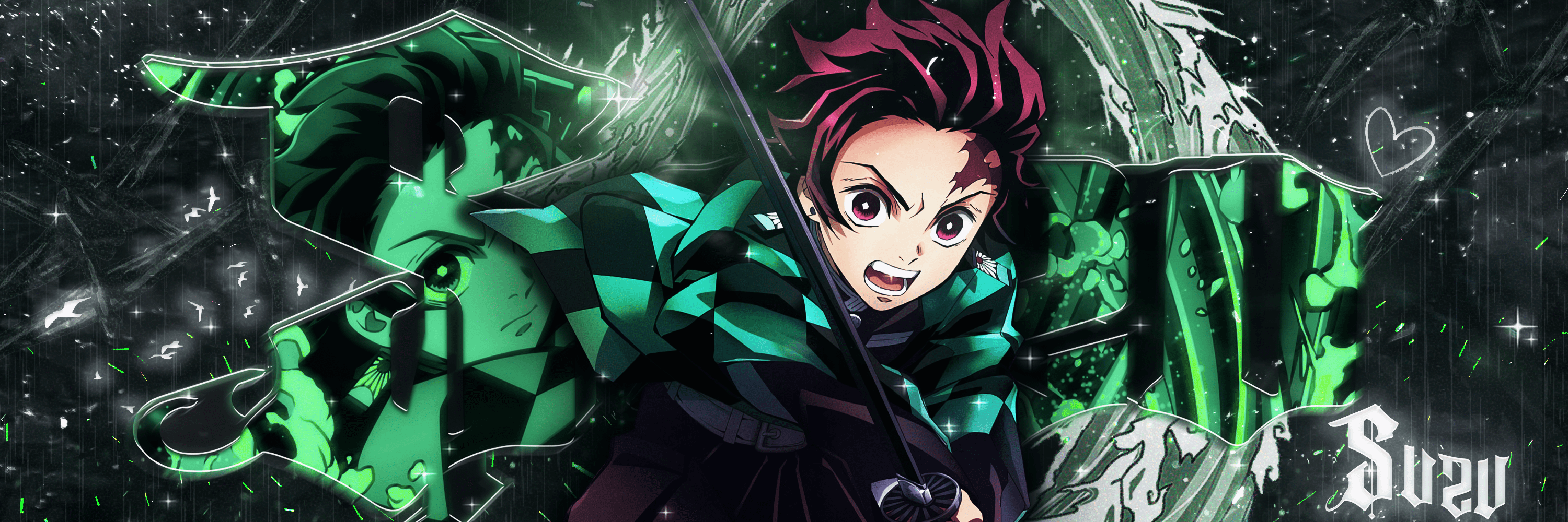 3000x1000 Demon Slayer *green* Banner By Suzu Kaze On Dribbble