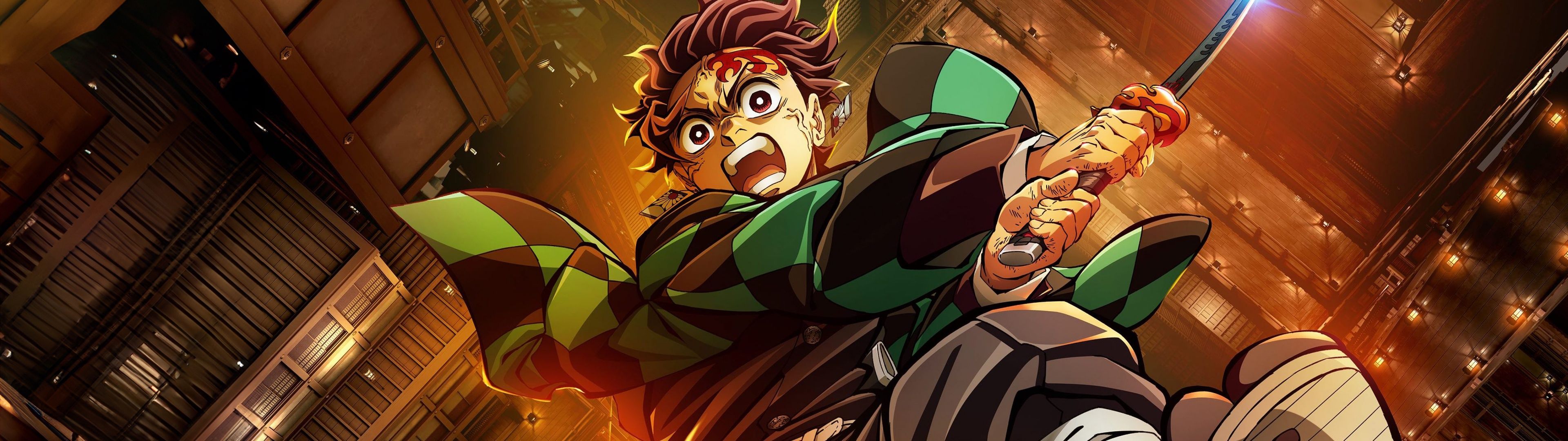 3840x1080 Tanjiro Kamado Wallpaper 4K