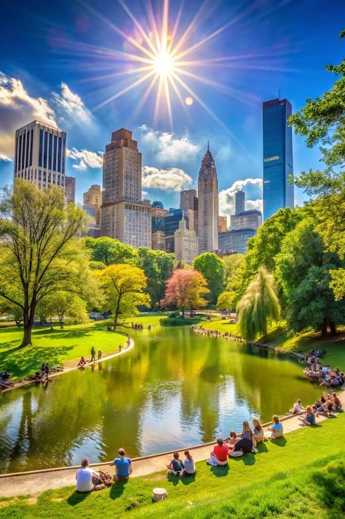 493x740 Sunny day nyc skyline Image