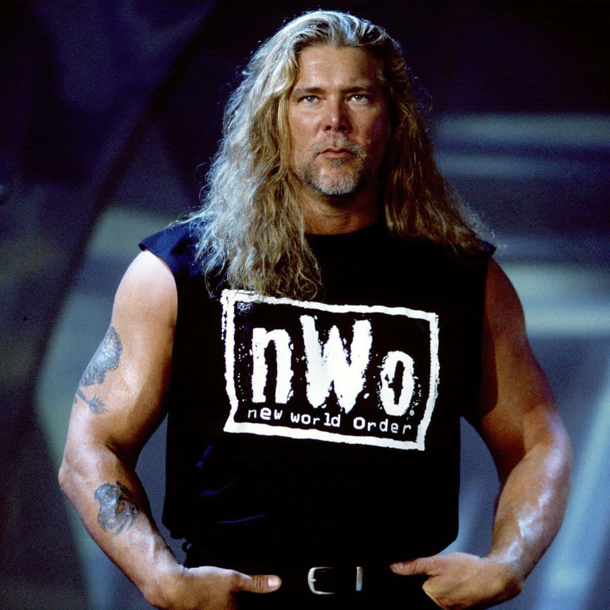 1200x1200 Download Legendary Wrestler Kevin Nash In Iconic New World Order T Shirt Wallpaper