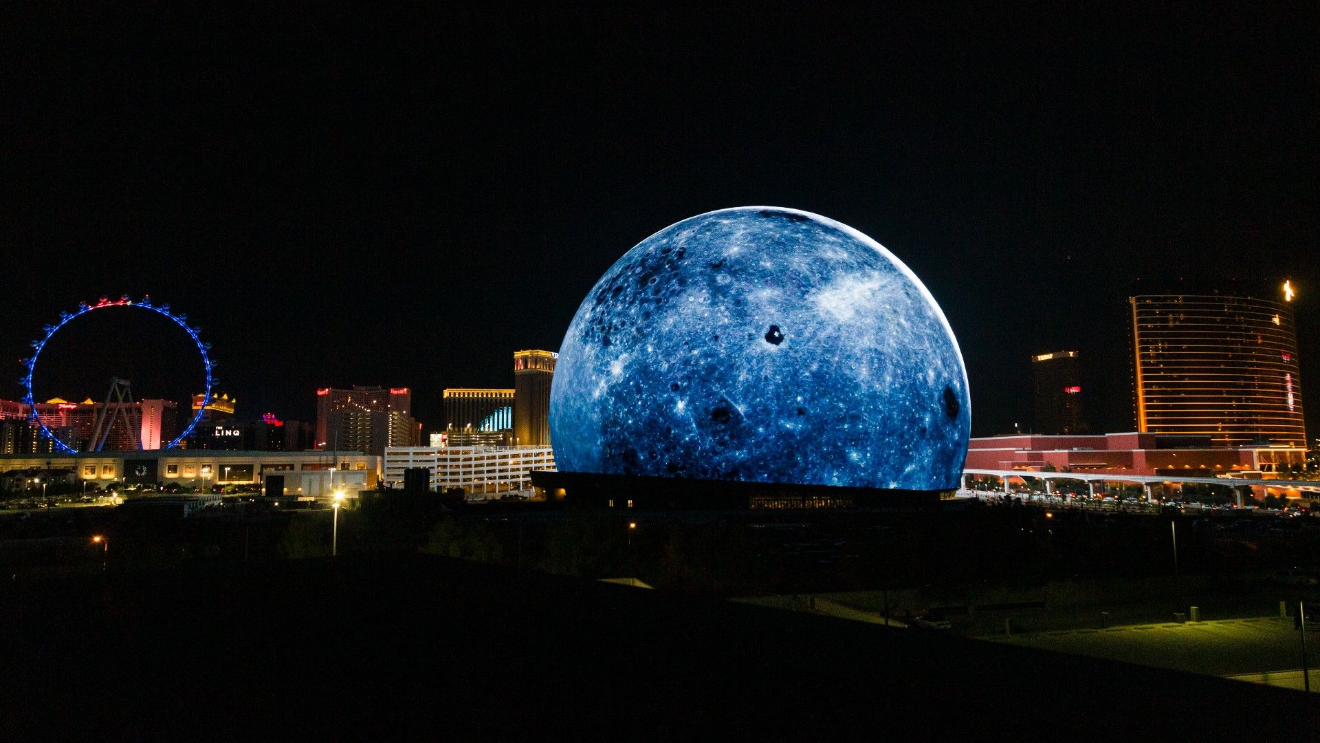 1920x1080 See the Las Vegas Sphere transform into Earth, Mars and the moon