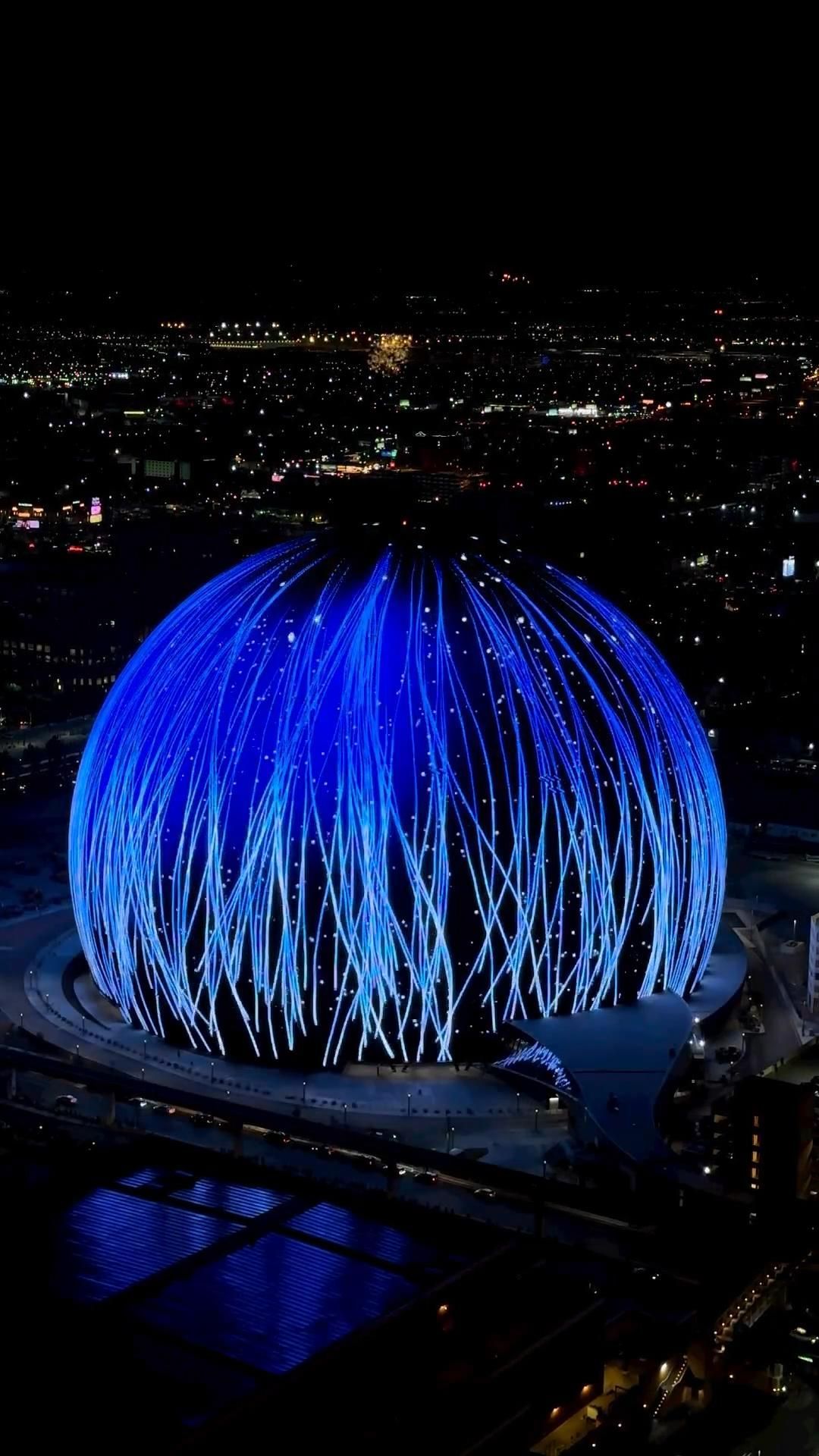 1080x1920 MSG Sphere Las Vegas lights up!