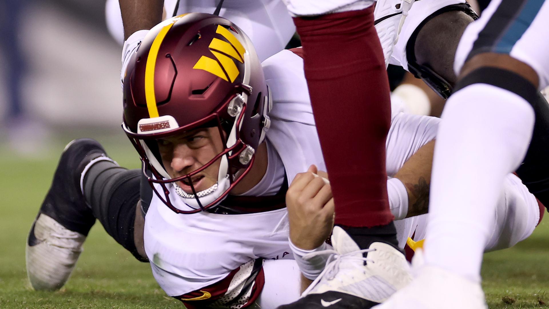 1920x1080 How Taylor Heinicke wisely lured Eagles into roughing penalty to seal Commanders win: 'They made a little mistake there'