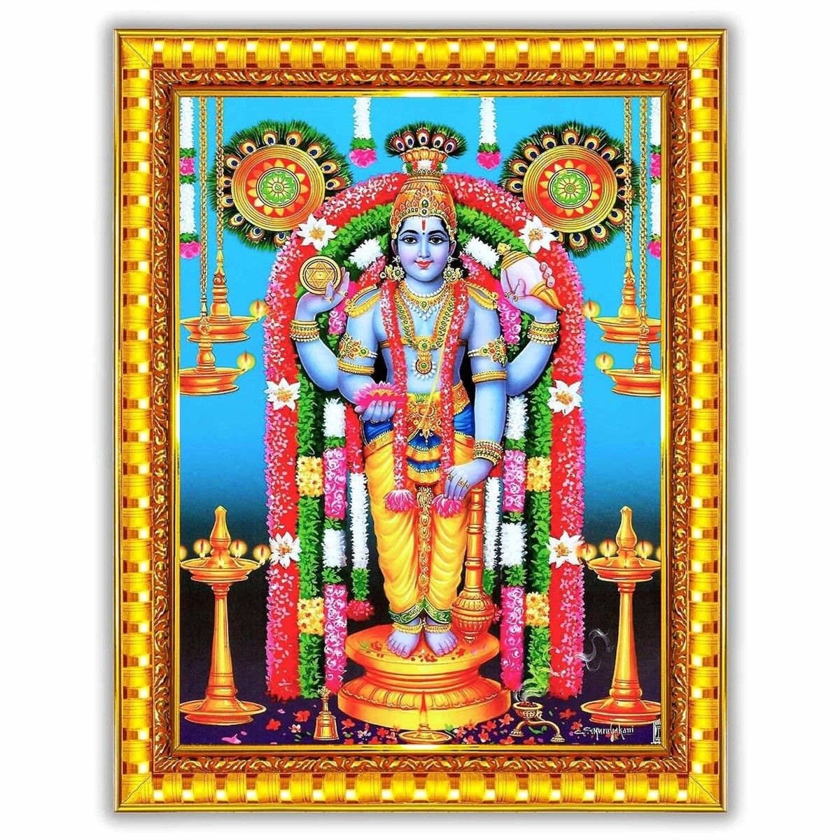 1200x1200 Lord Guruvayurappan Guruvayoorappan Wall Painting Framed Home Decor