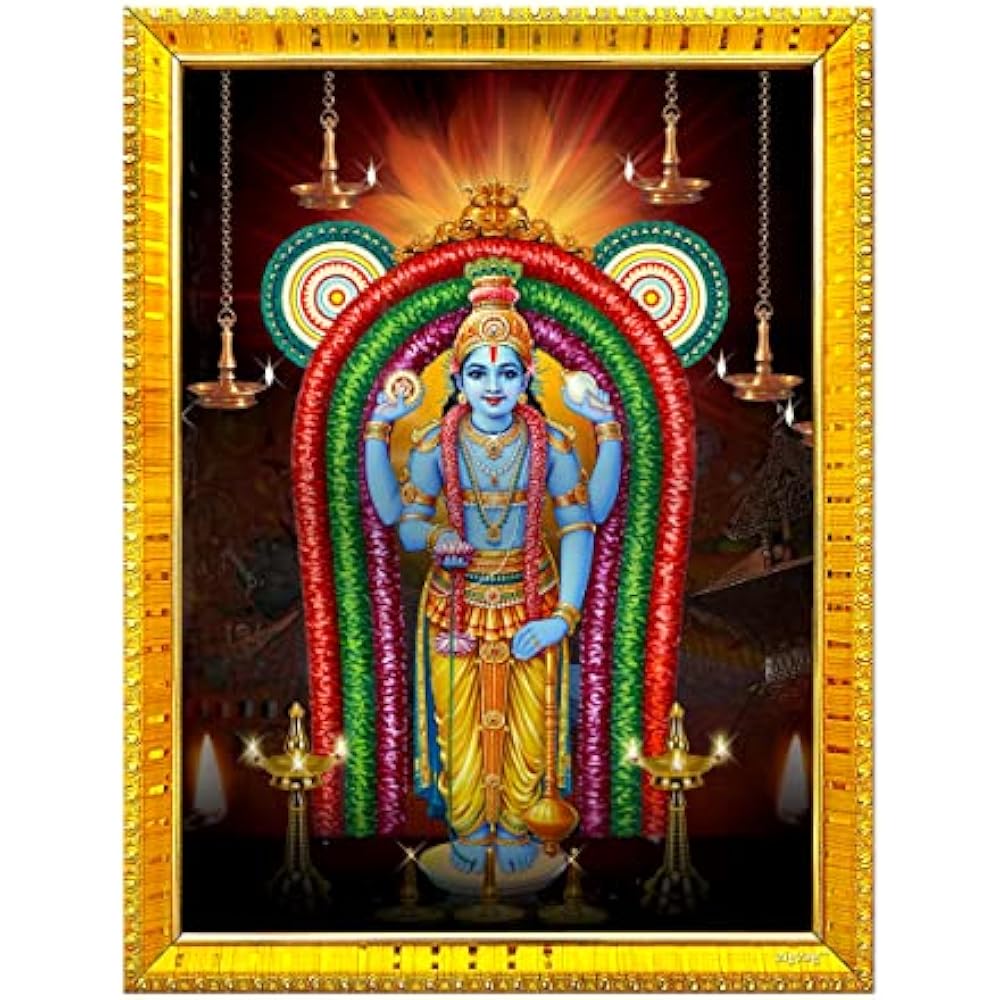 1000x1000 zig zag Guruvayurappan / Guruvayoorappan Photo Frame UK