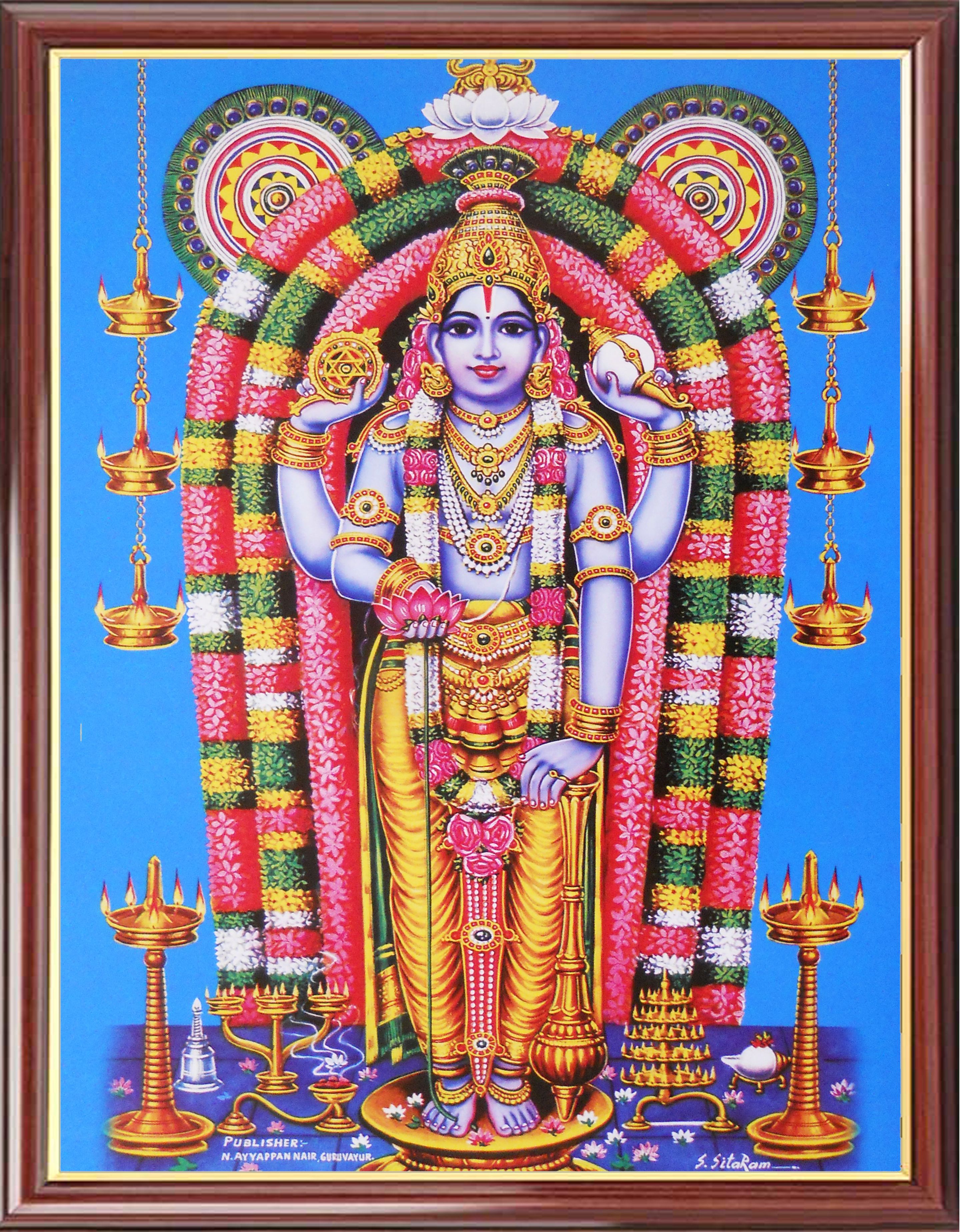 2879x3695 Lord Guruvayur Krishna Photo Frame Big