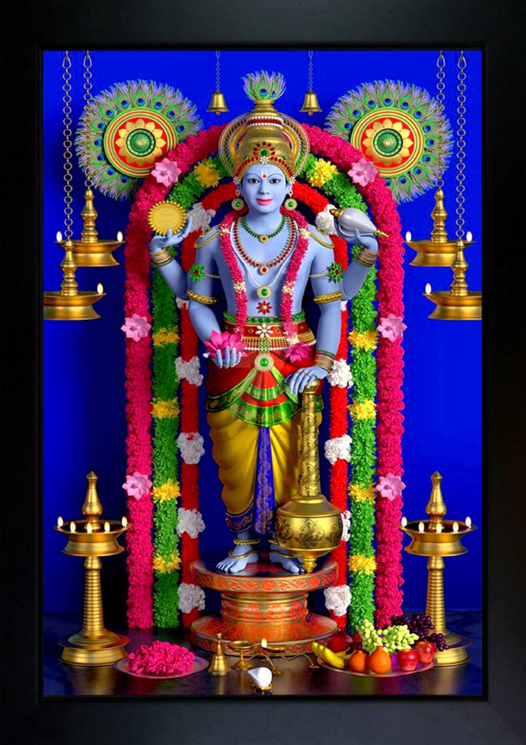1060x1500 CrowdHall Guruvayurappan Photo Frame (10x13.5IN) Religious Frame