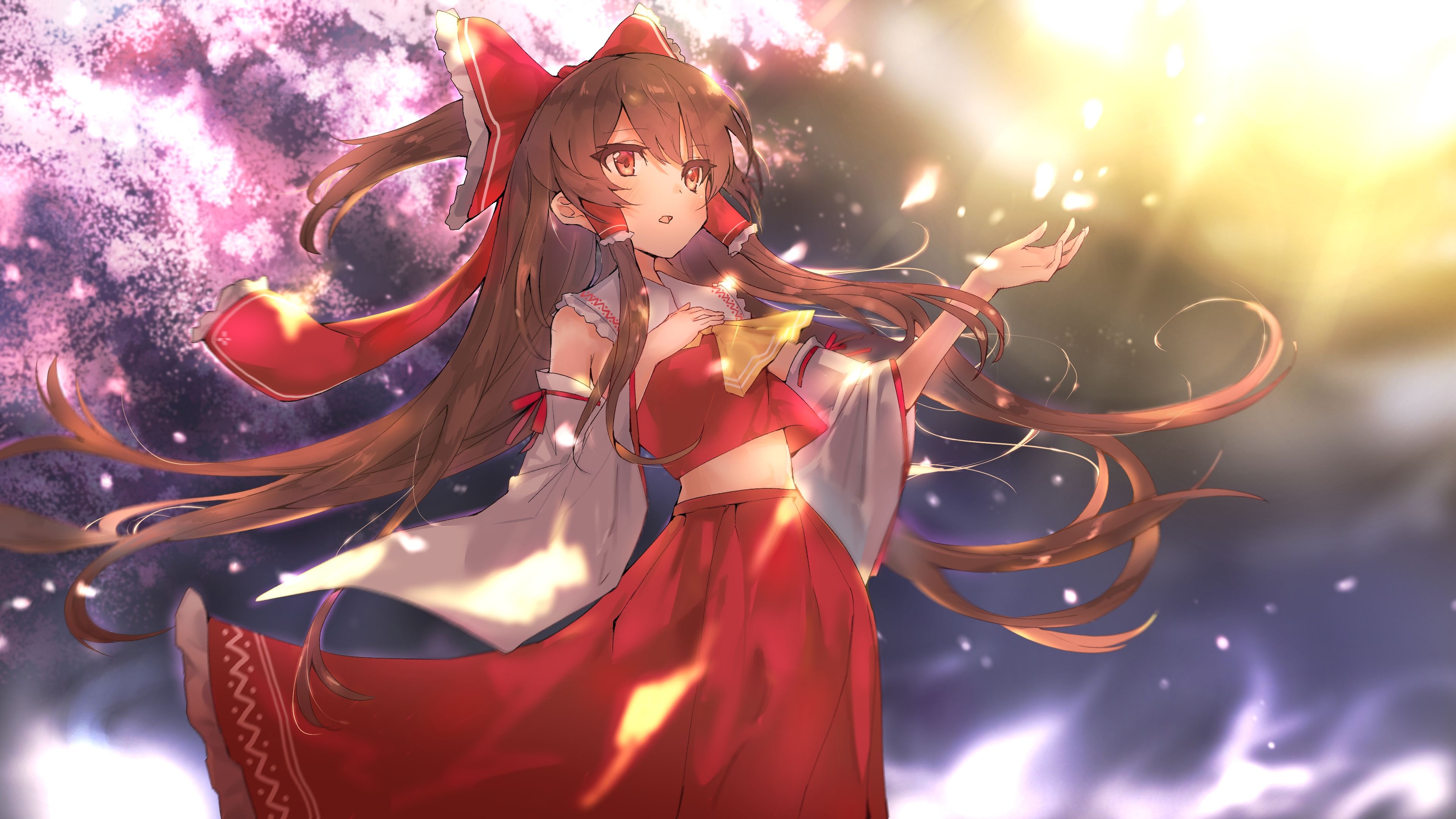 3840x2160 Download Reimu Hakurei Anime Touhou 4k Ultra HD Wallpaper by 澄夜 咲星