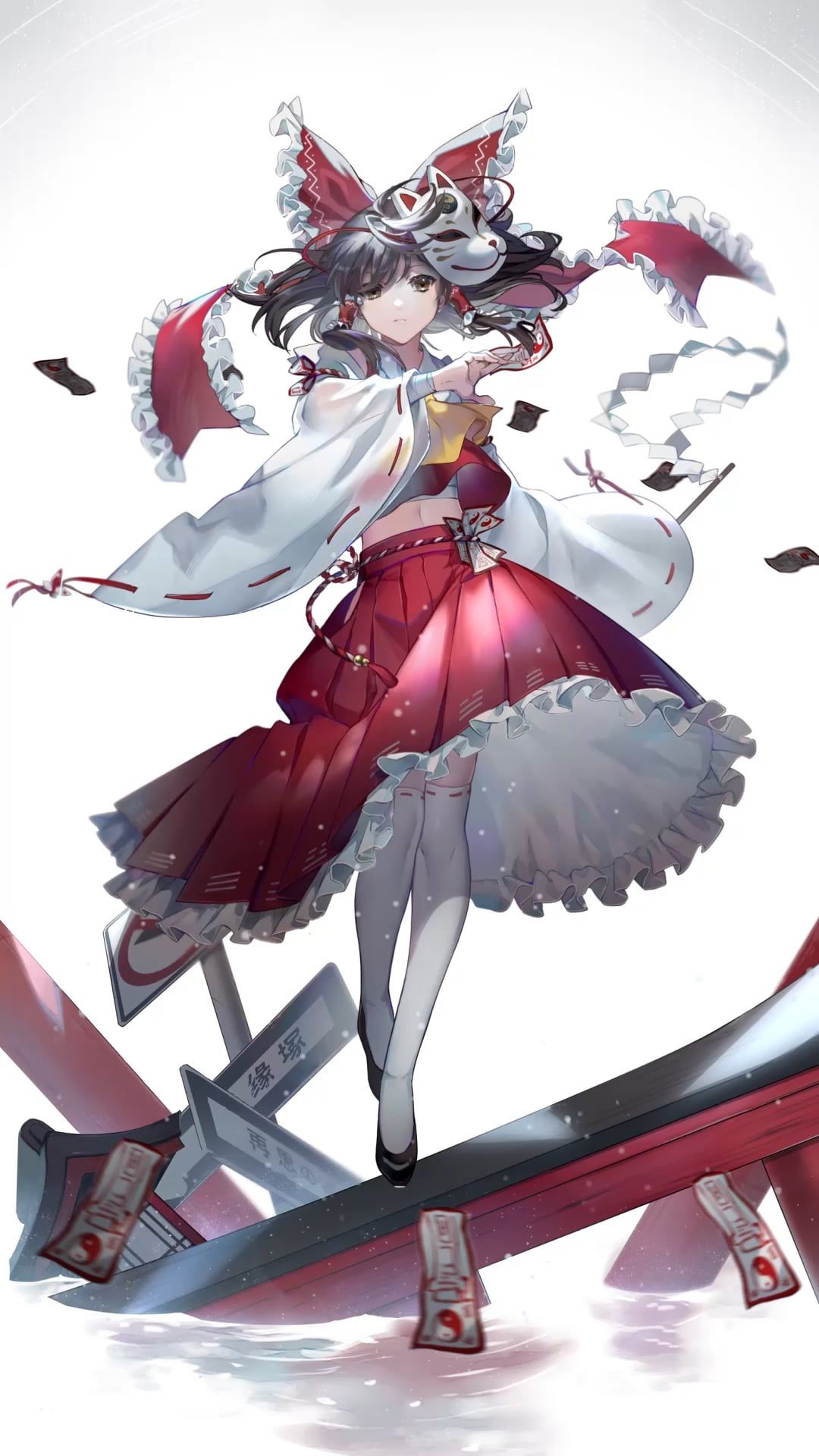 1080x1920 Taken me more than 12 hours to animate this Reimu live wallpaper. Original Artist : Ekita玄