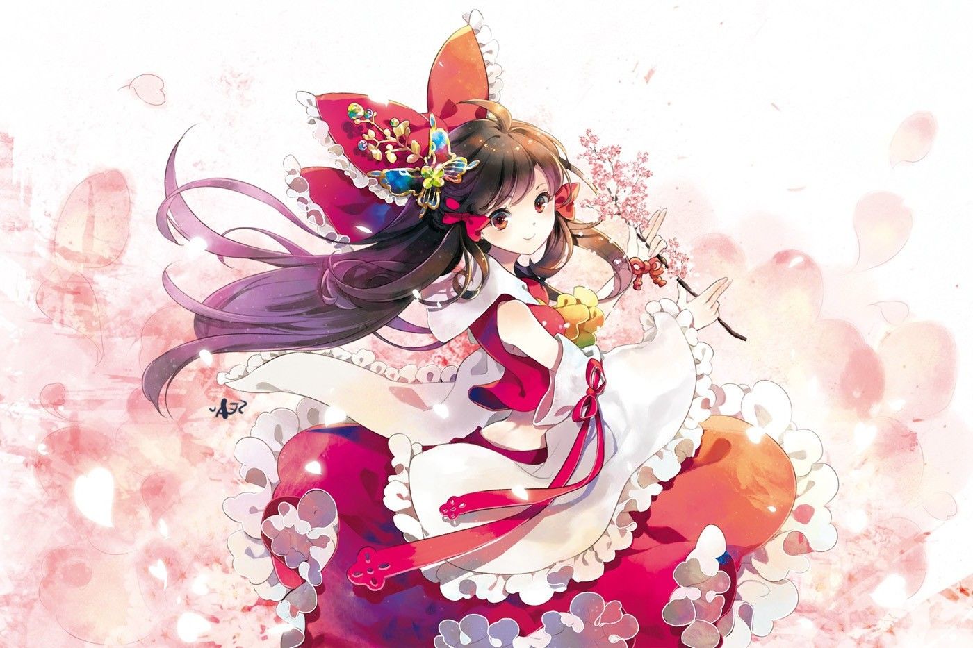 1400x933 Hakurei Reimu, Touhou Wallpaper HD / Desktop and Mobile Background
