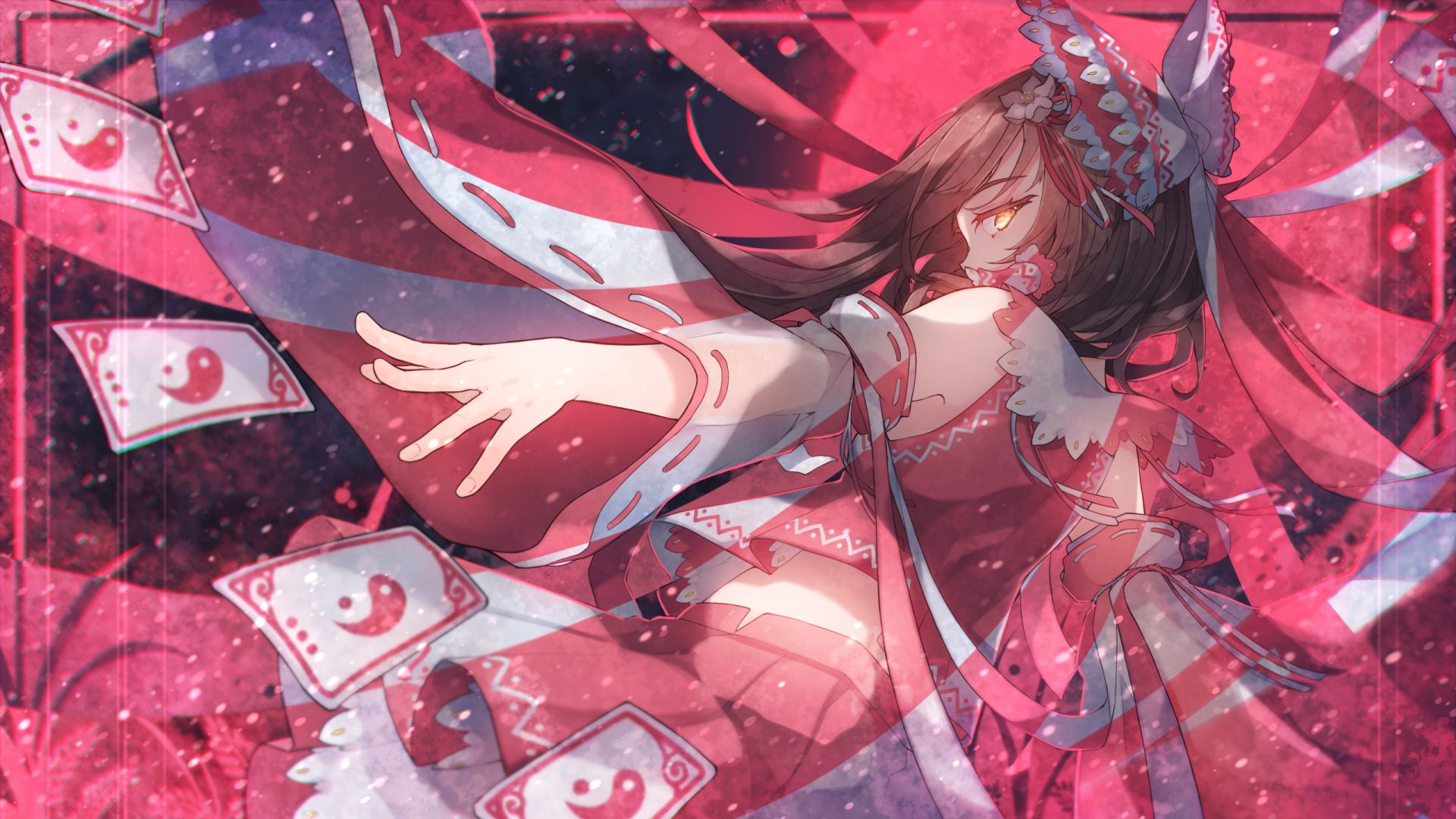 1920x1080 Hakurei Reimu. Desktop wallpaper. 1920x1080