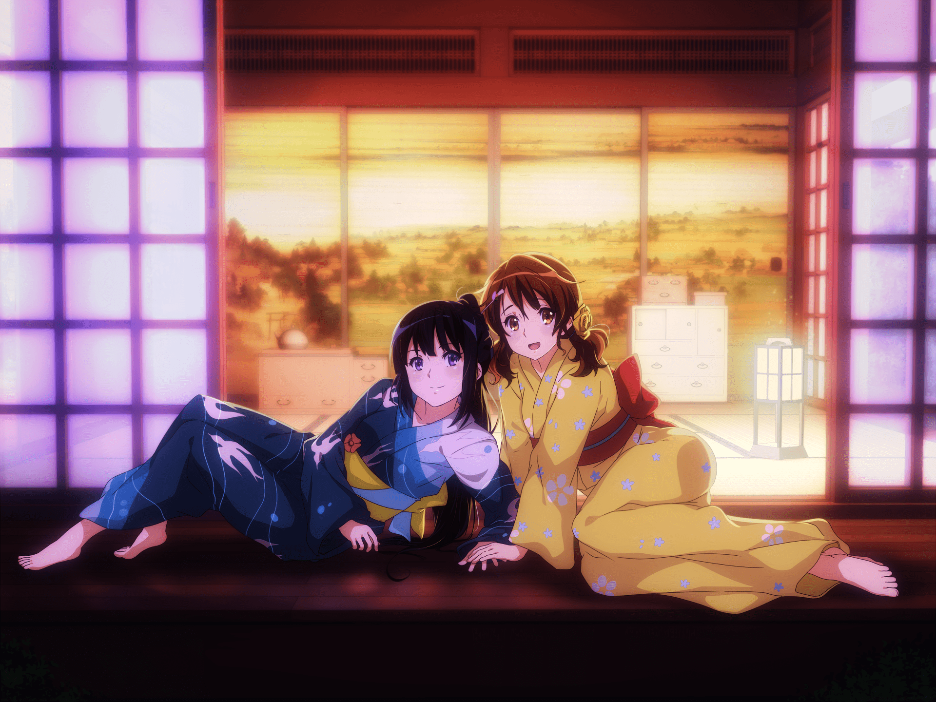 1920x1440 Sound! Euphonium HD Wallpaper: Reina Kousaka & Kumiko Oumae in Serene Kimonox1440