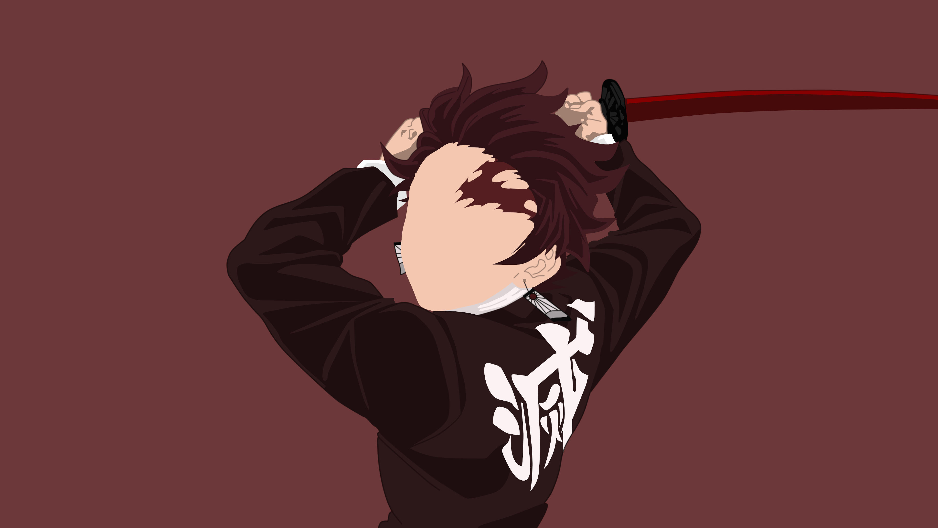 3840x2160 Tanjiro Kamado Wallpaper 4K, Faceless, Minimalist