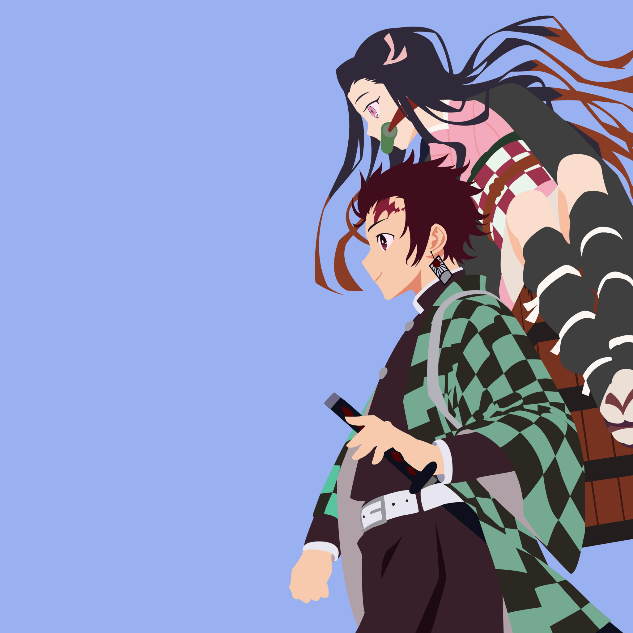 2048x2048 Demon Slayer: Kimetsu no Yaiba Wallpaper 4K, Minimalist